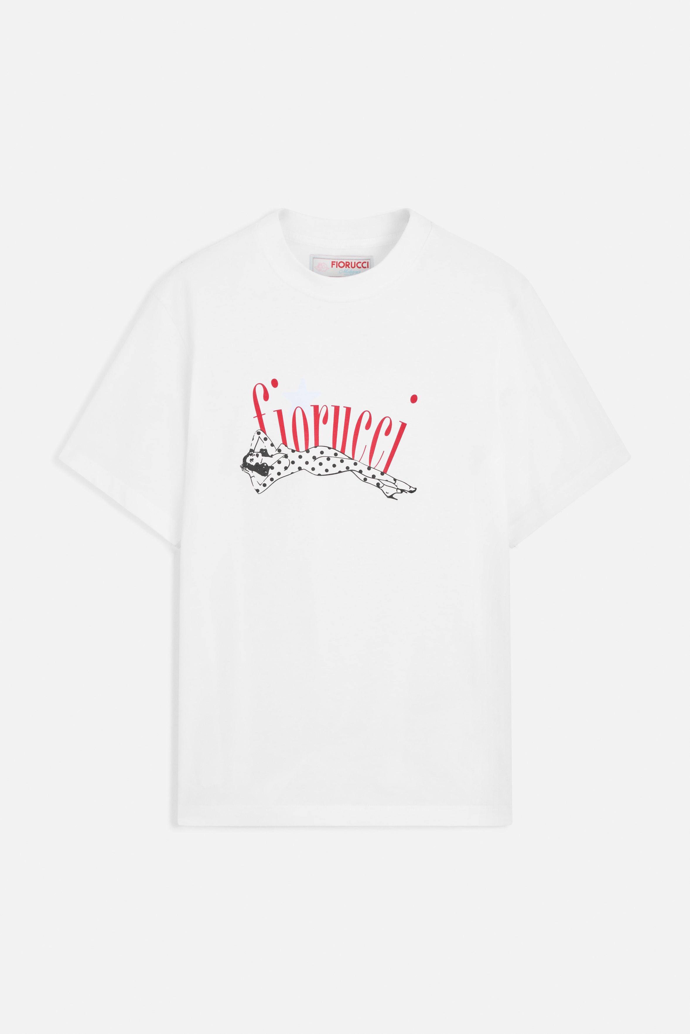 Polka Dot Pin Up Logo Regular T-Shirt White