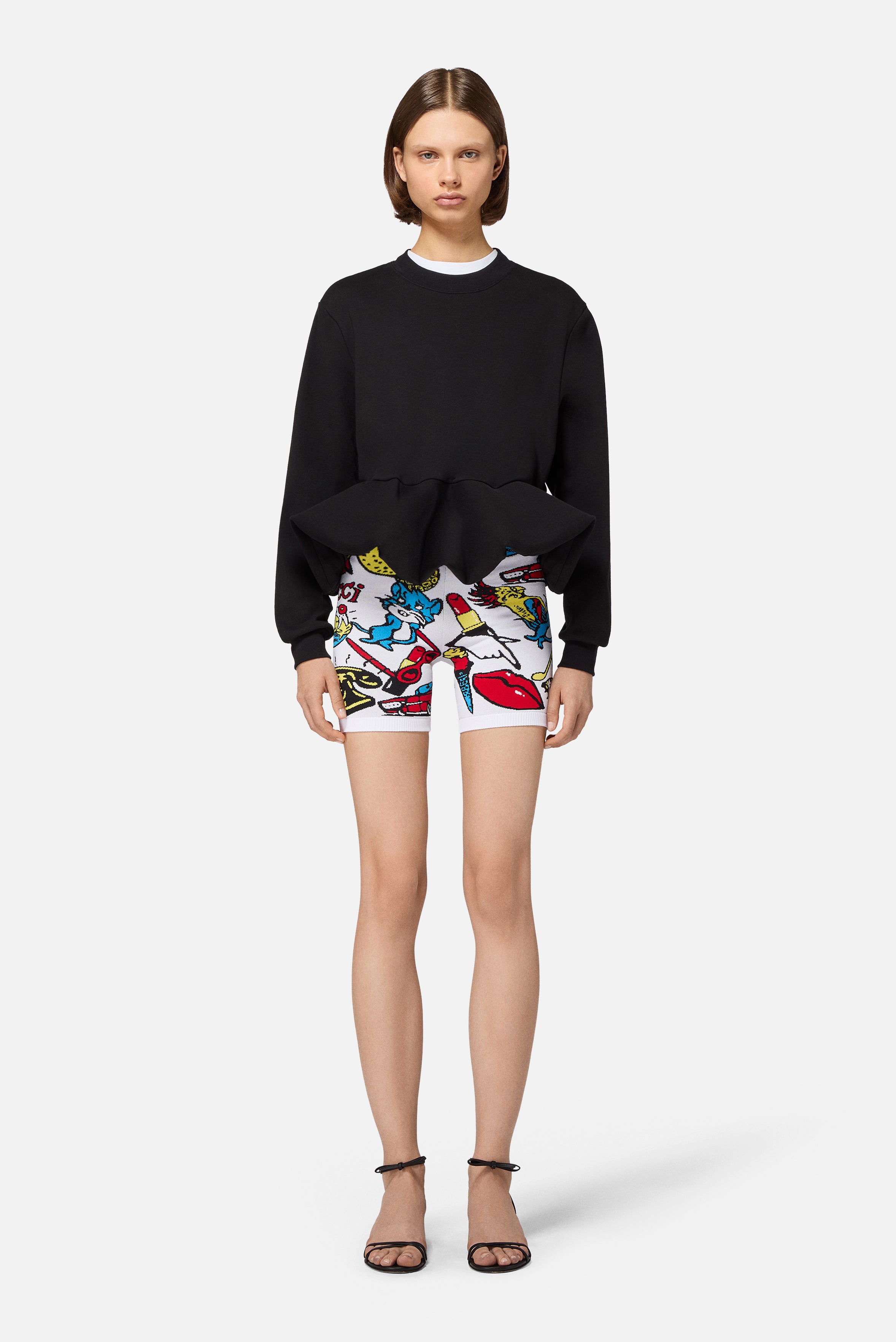 Toys Print Knit Biker Shorts White