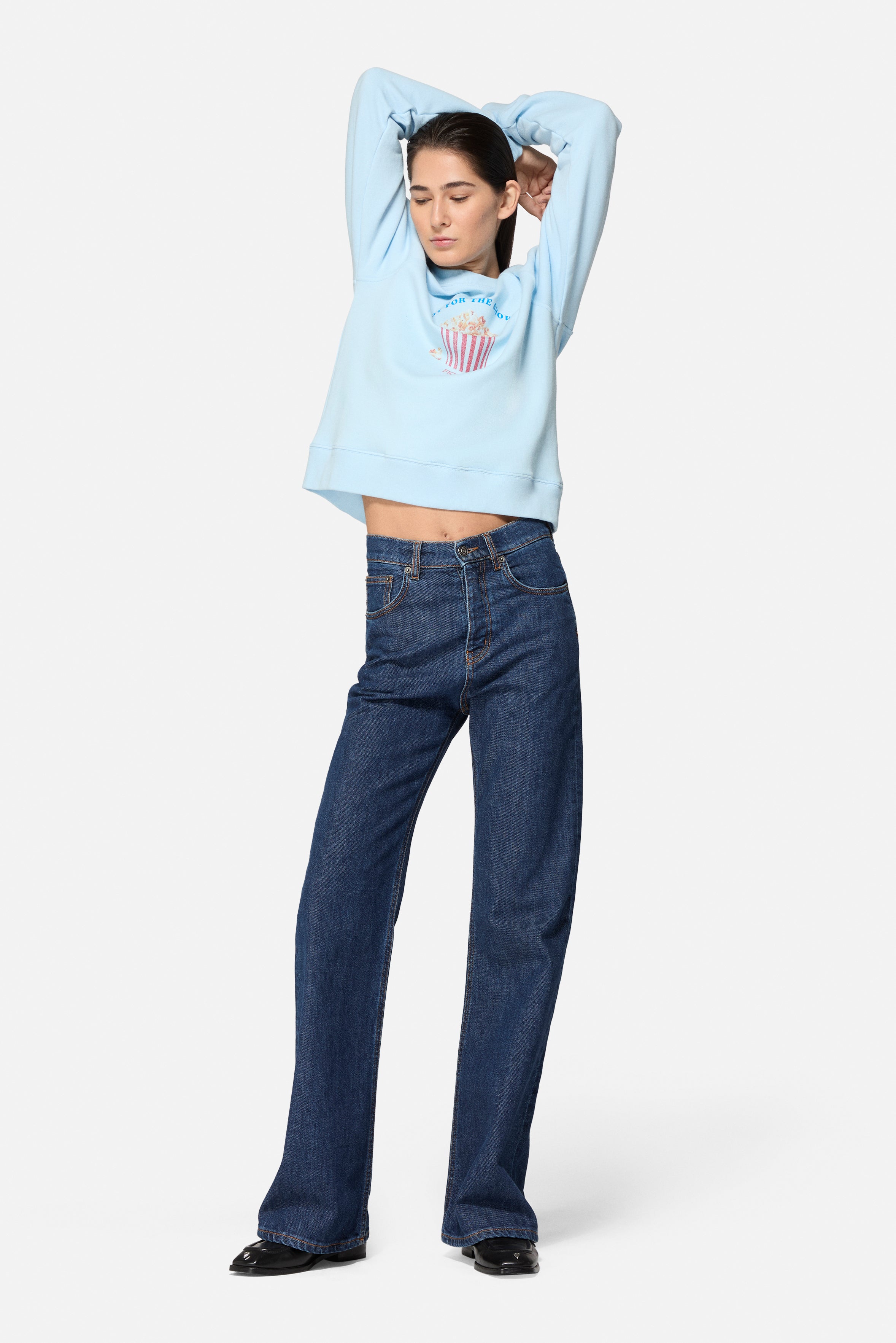 Popcorn Slim Sweatshirt Light Blue