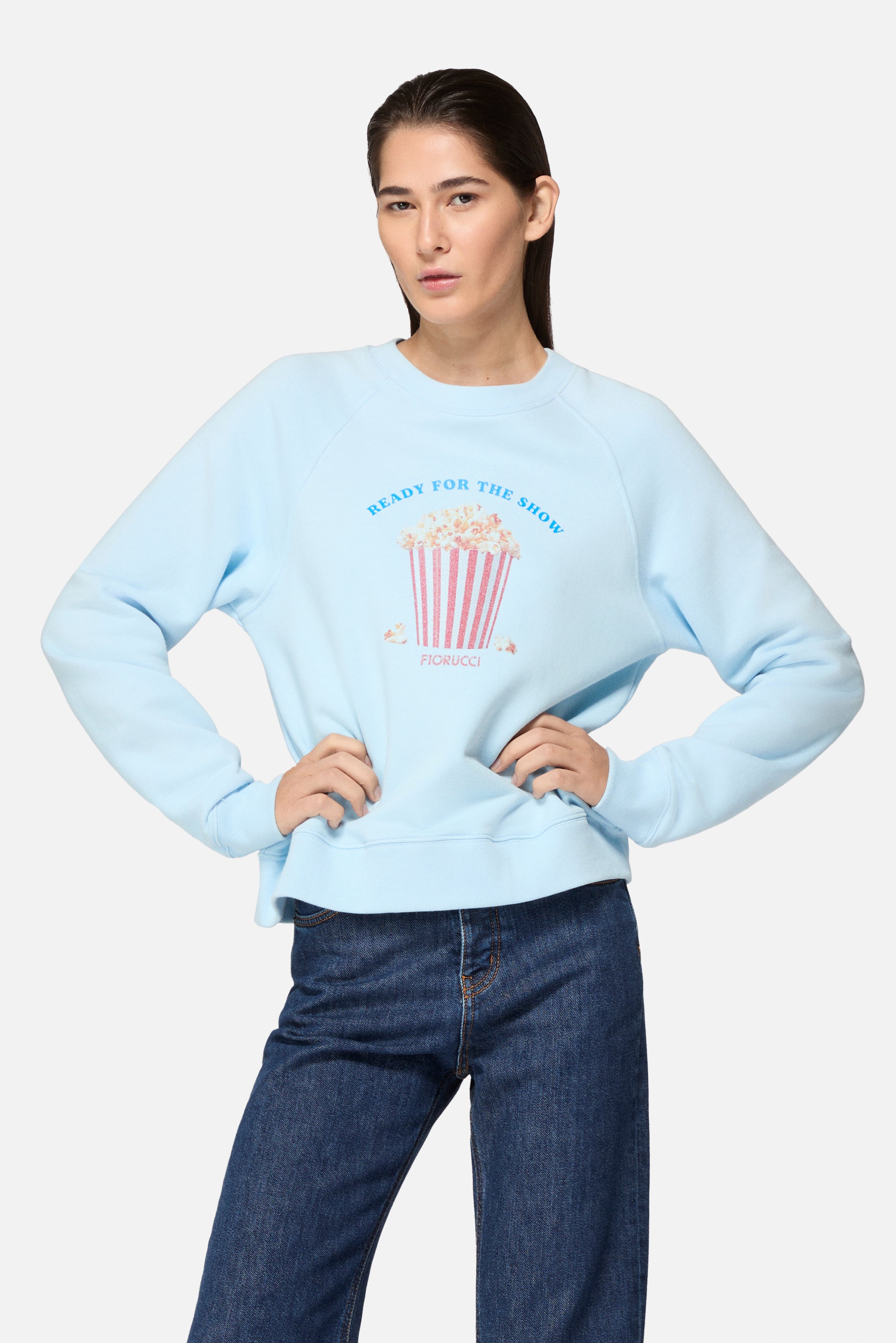 Popcorn Slim Sweatshirt Light Blue