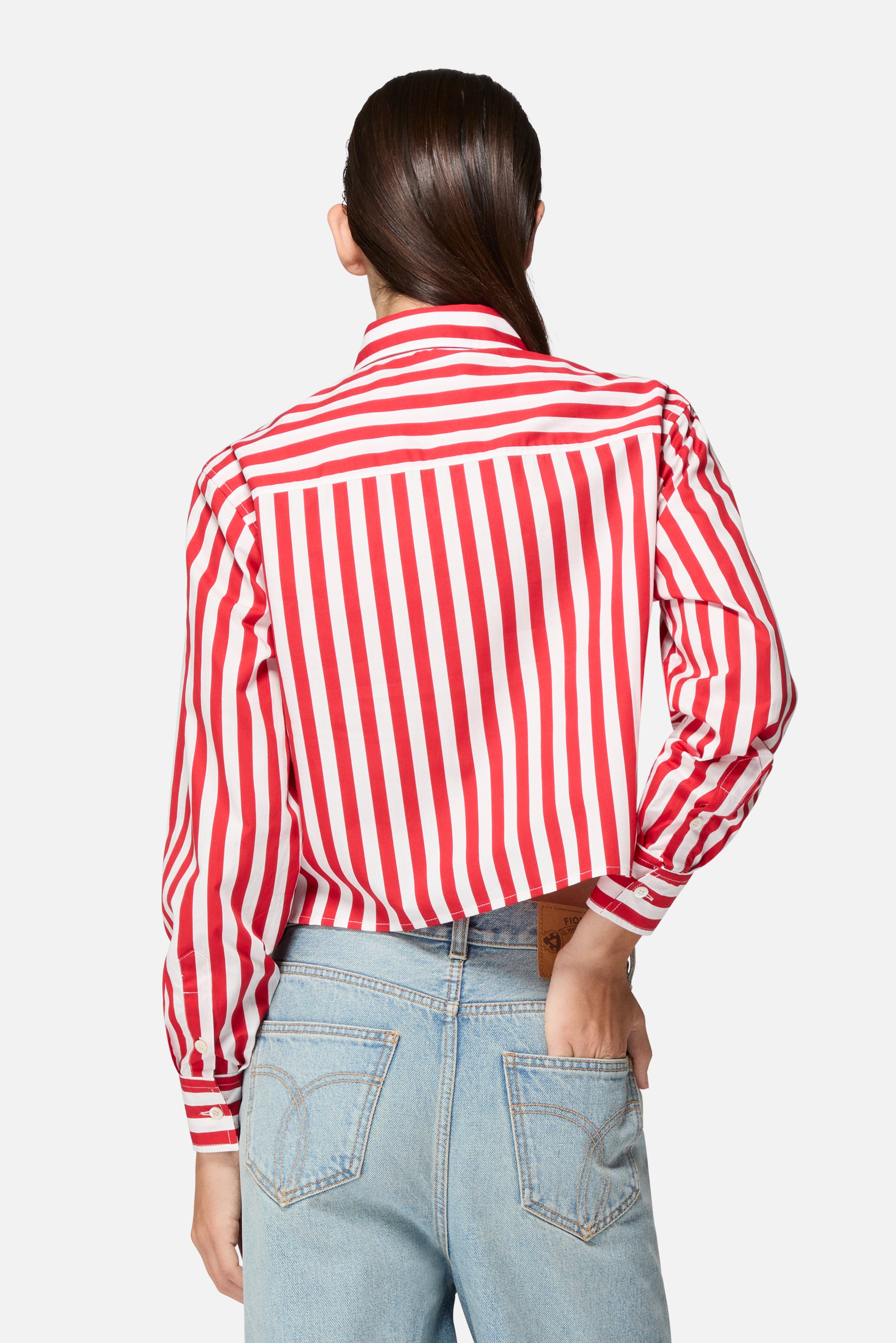 Camicia Crop con Stampa Popcorn Rossa