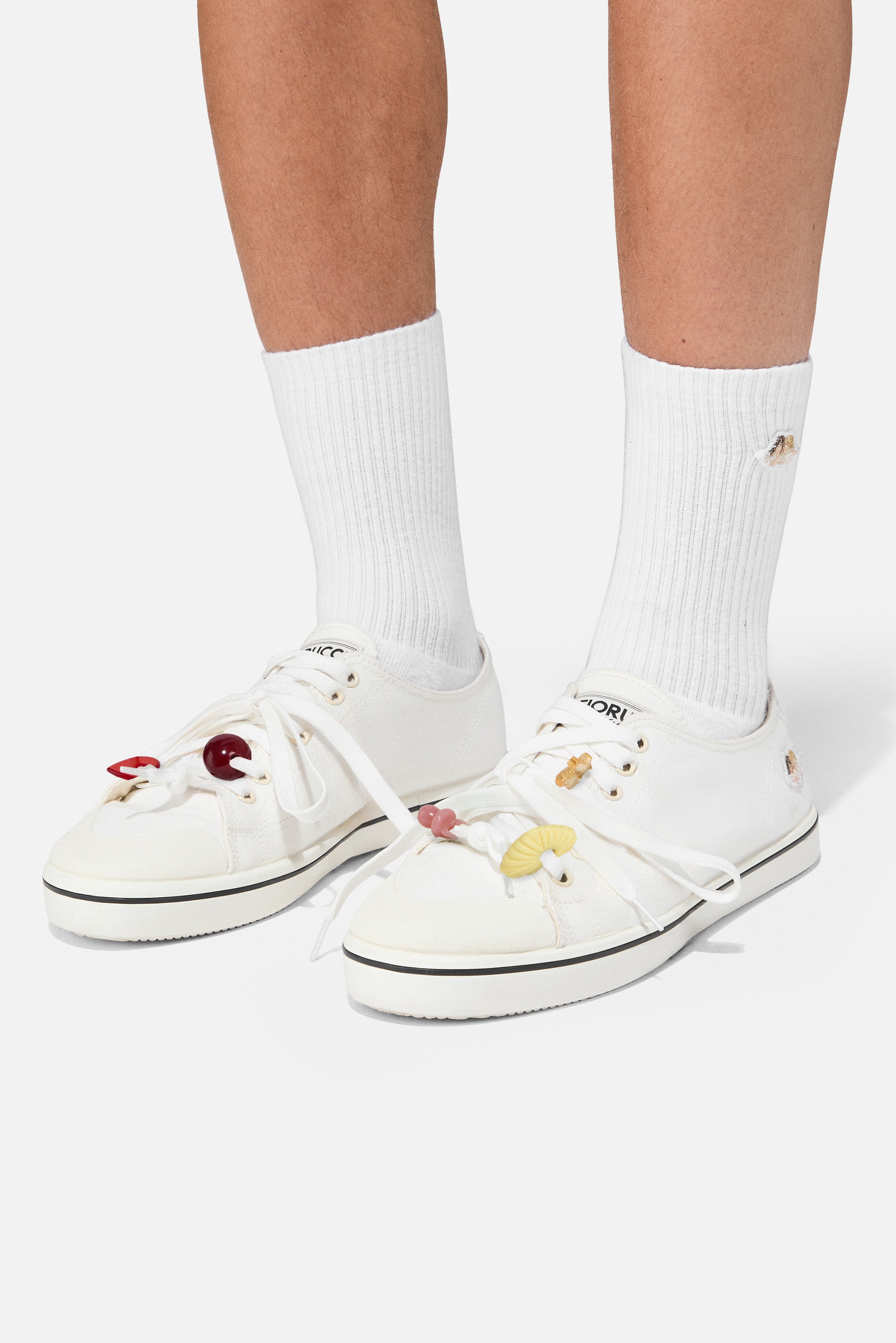 Mens Angels Patch Sneakers Cream