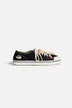 Womens Black Canvas Angel Patch Sneakers