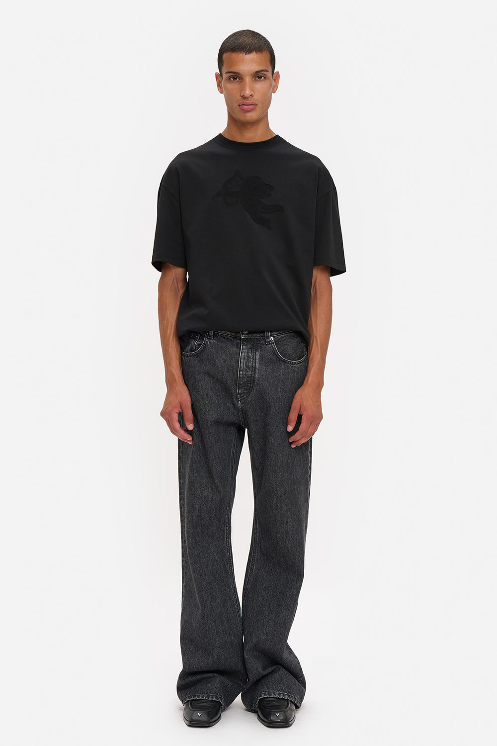 T-shirt Relaxed Patch Cupido in Pizzo
