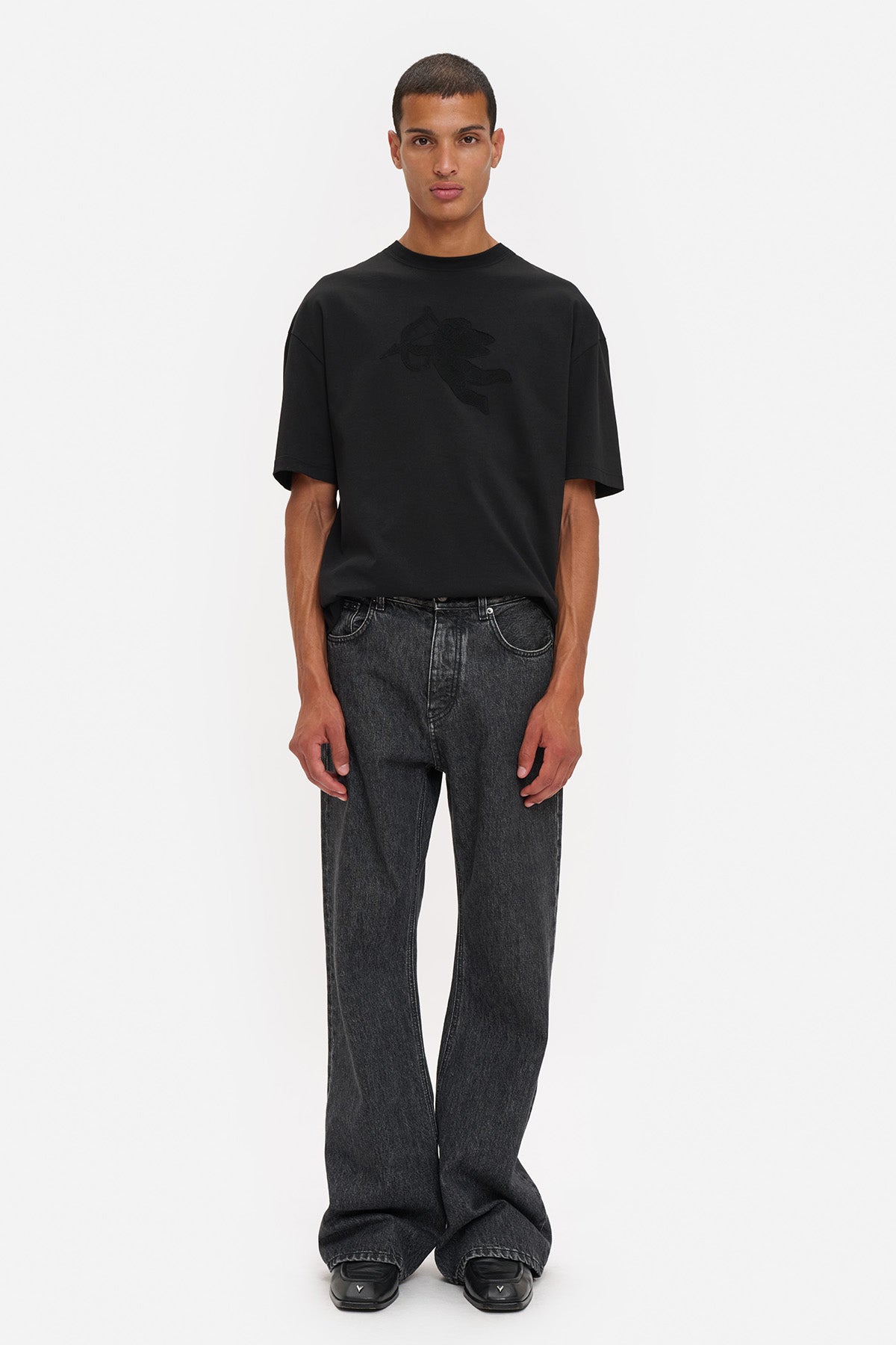 T-shirt Relaxed Patch Cupido in Pizzo