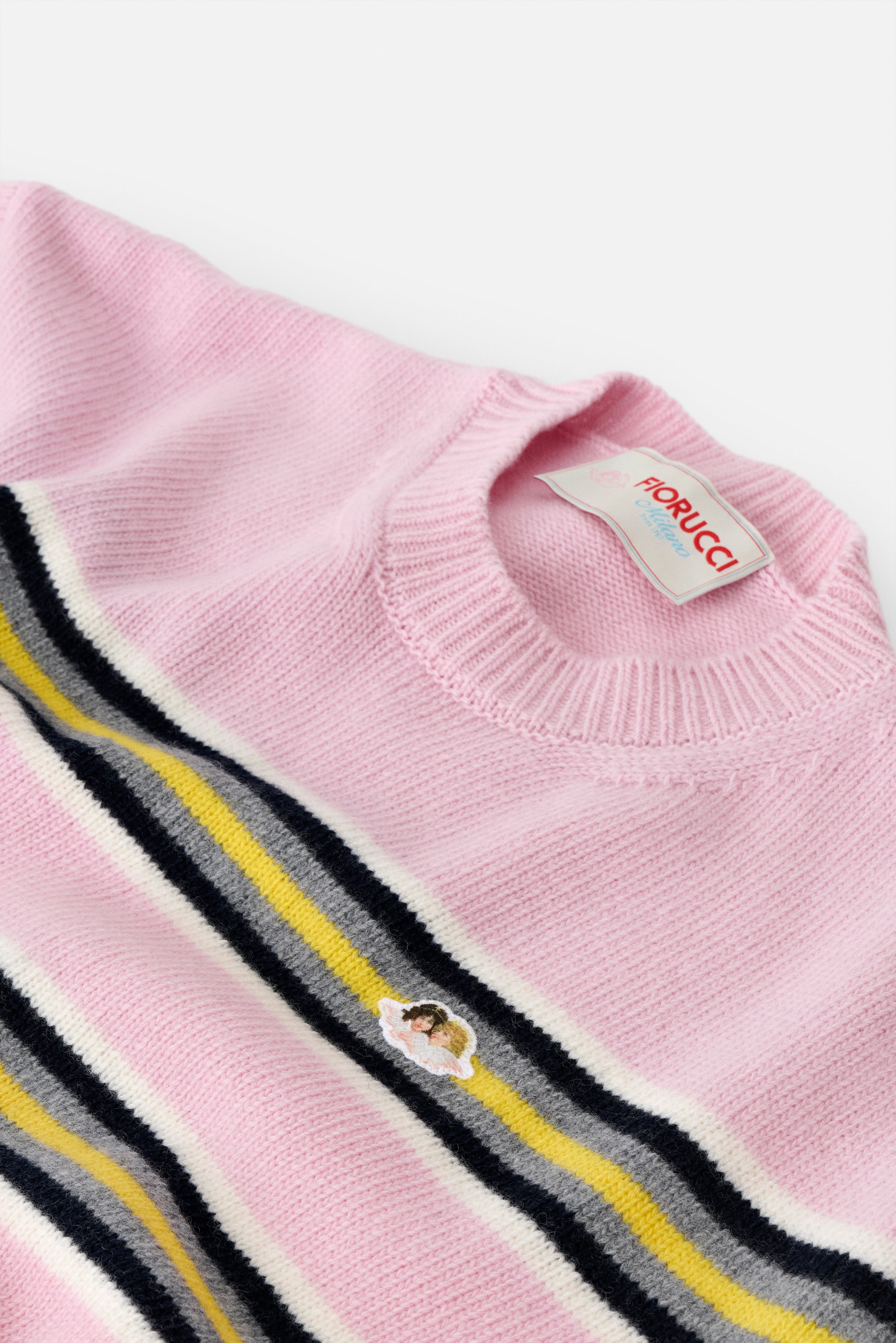 Striped Angels Patch Sweater