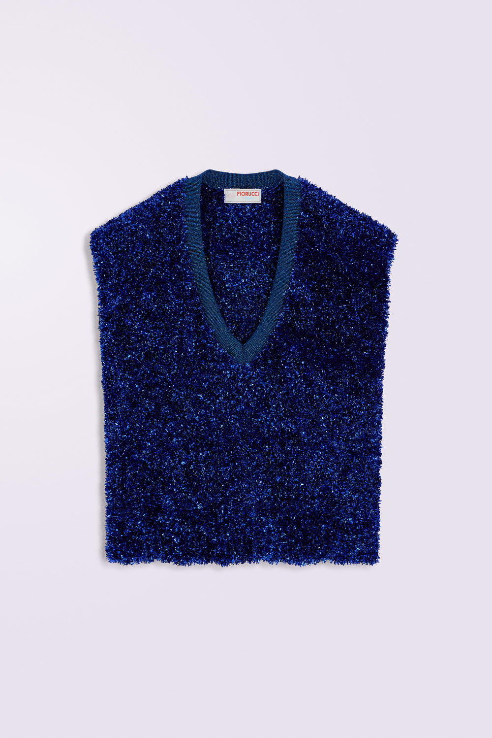 Metallic Knit Vest Blue