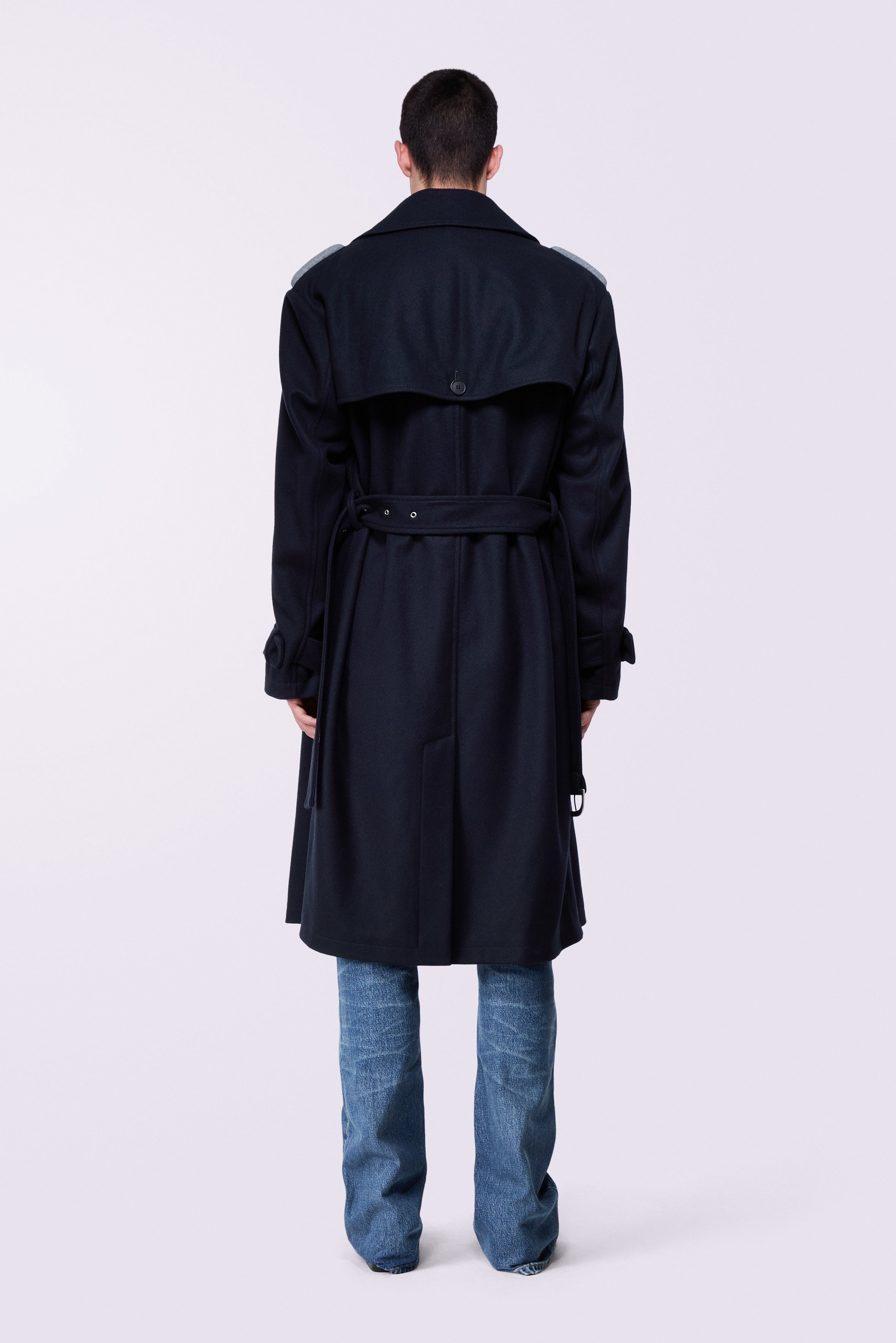 Puff Trench Coat Navy