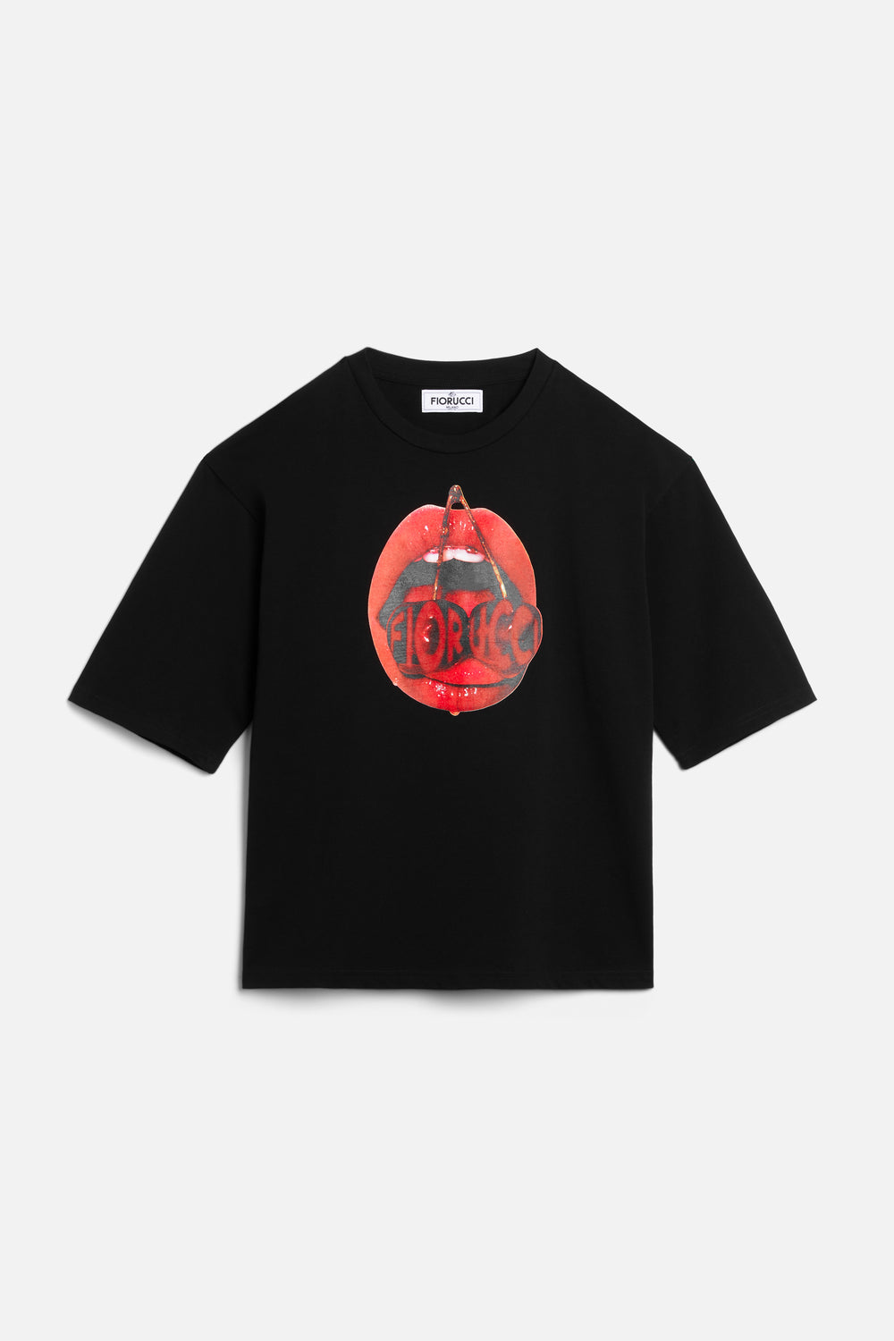 Cherry Mouth Graphic Regular T-Shirt Black