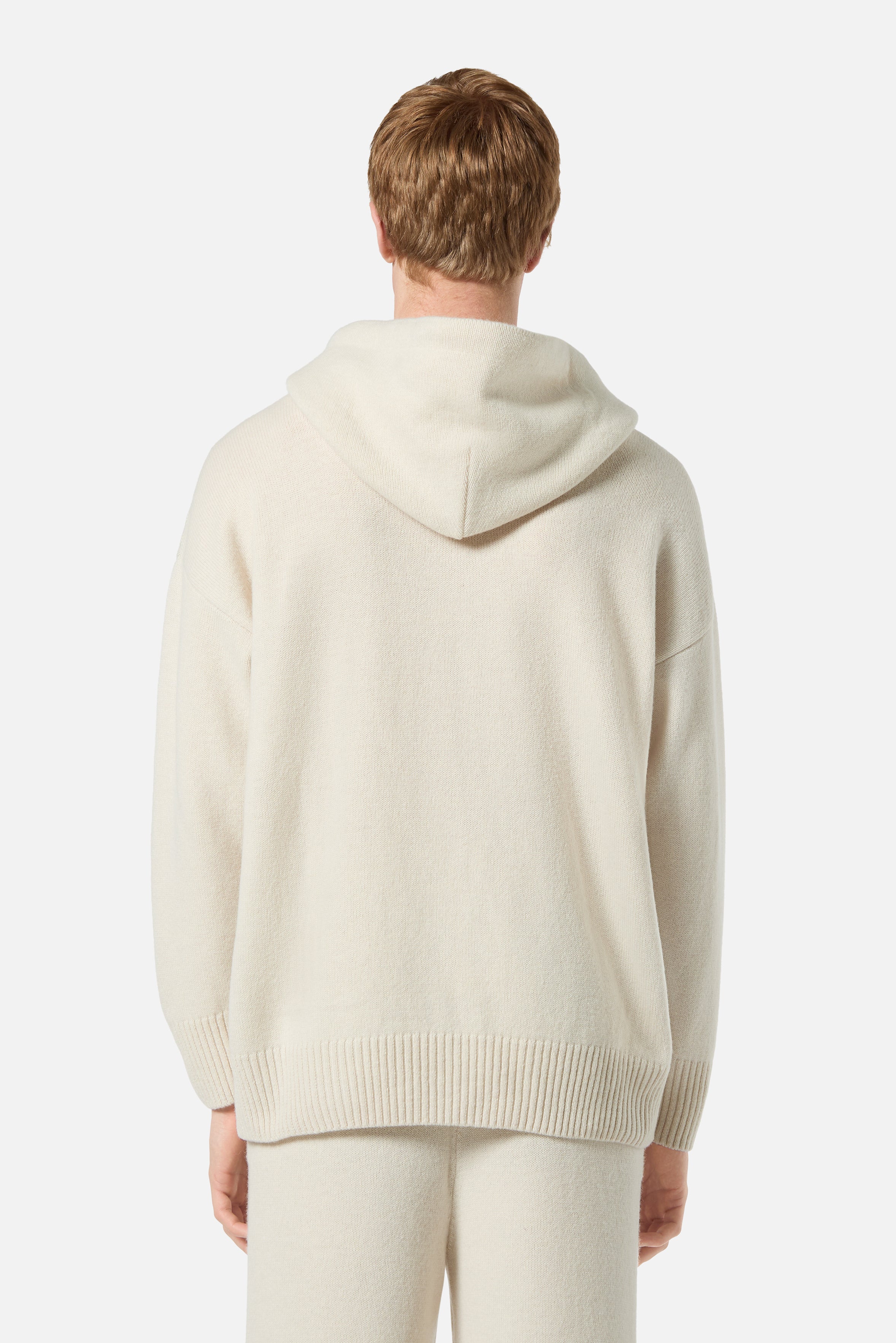 Angels Patch Knit Hoodie Beige