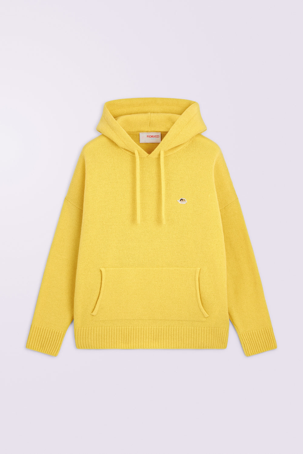 Angels Patch Knit Hoodie Yellow
