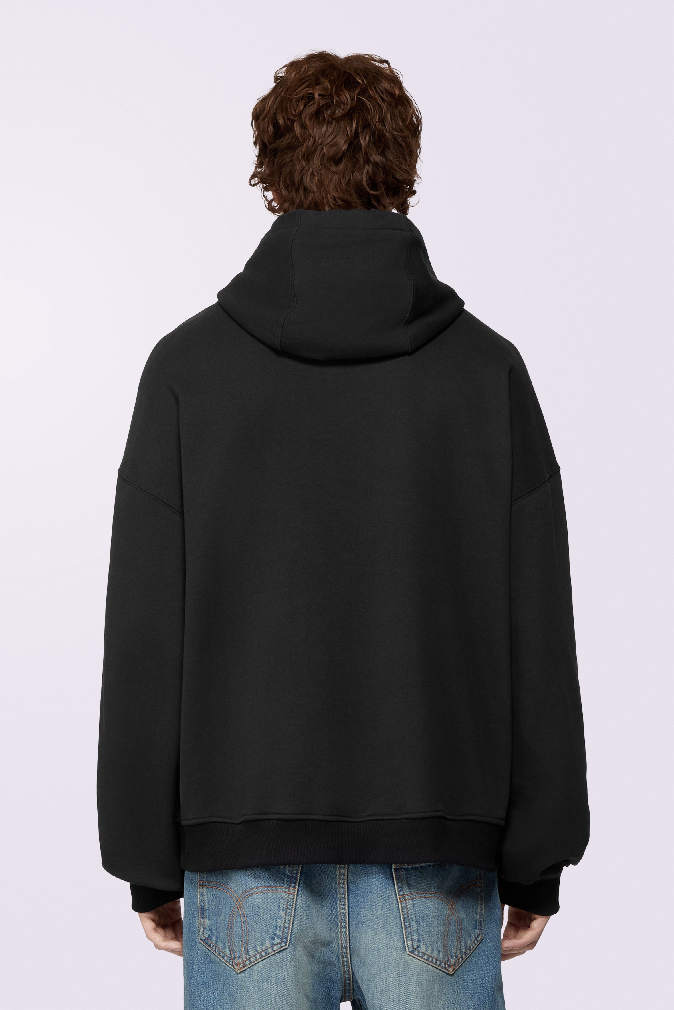 Skateboard Print Relaxed Hoodie Black