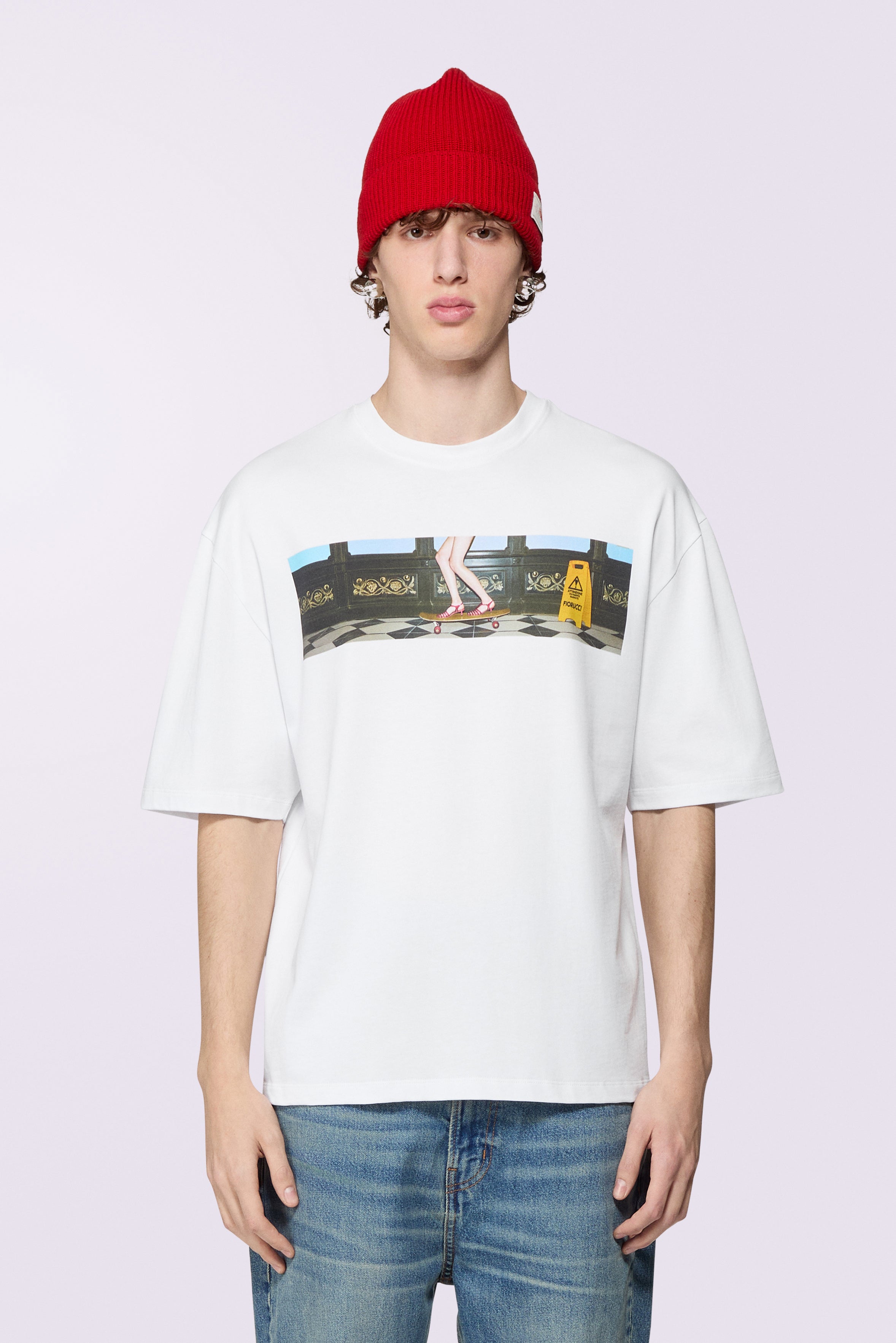 T-Shirt Relaxed Skateboard Bianca
