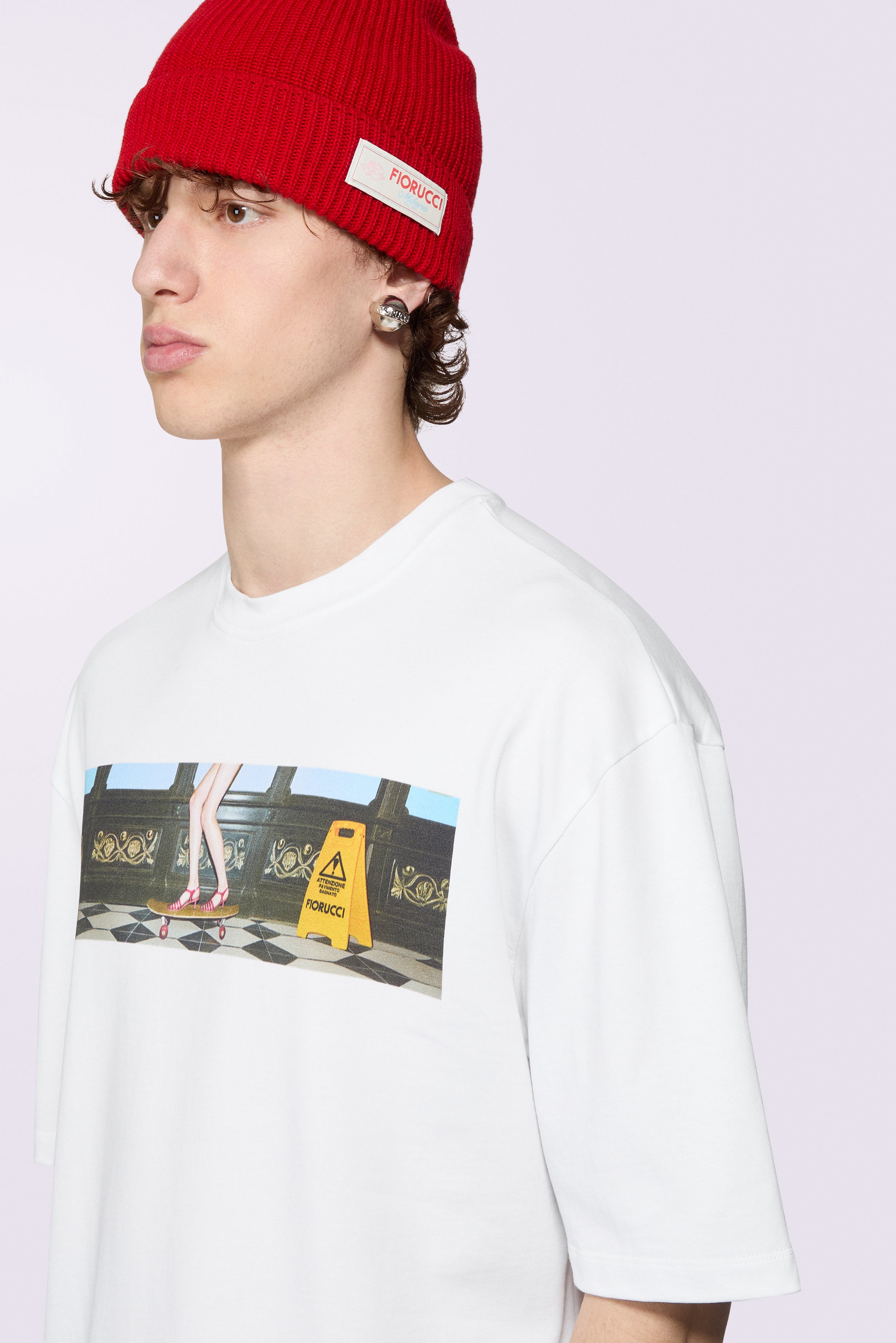 T-Shirt Relaxed Skateboard Bianca