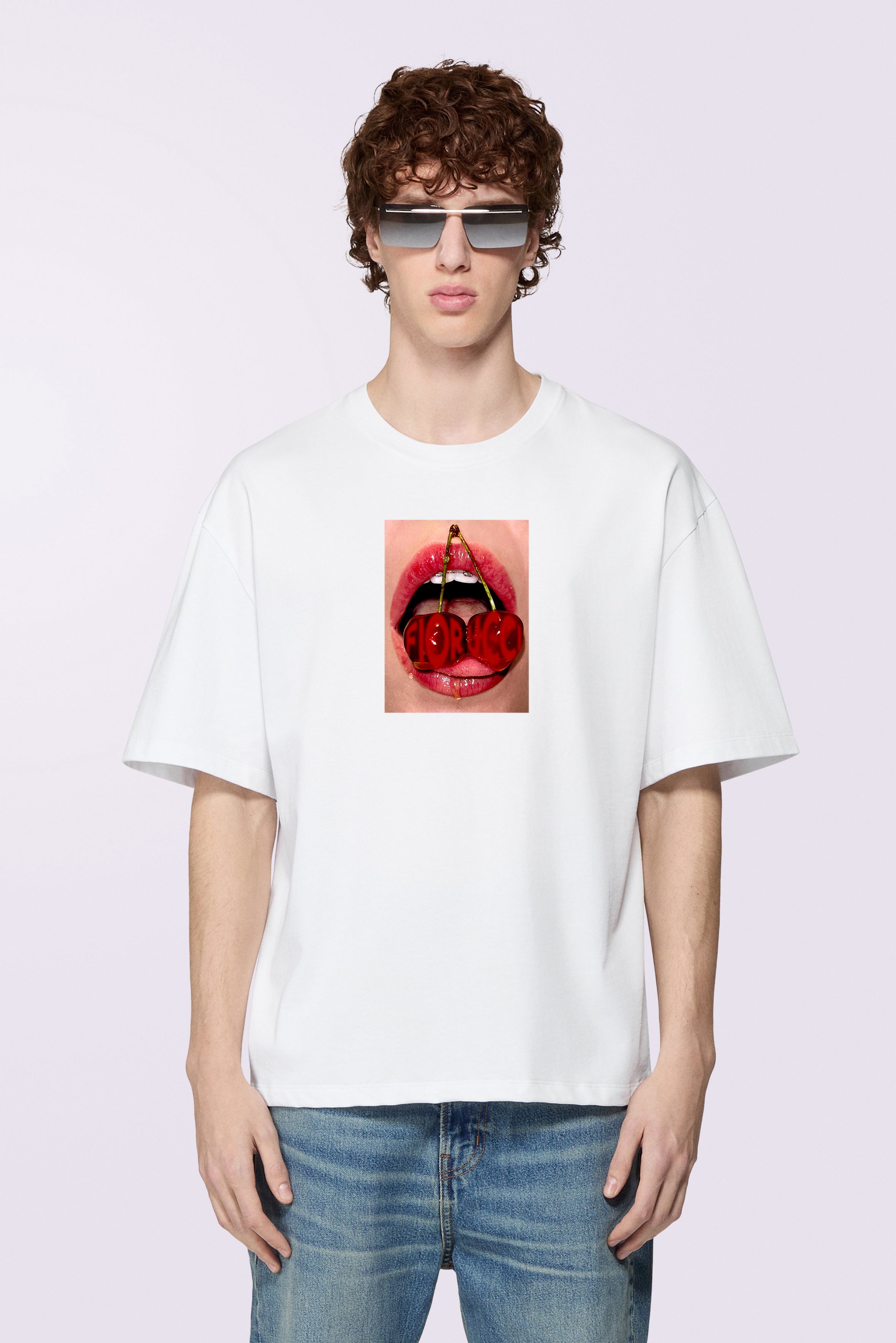 Cherry Mouth Relaxed T-Shirt White