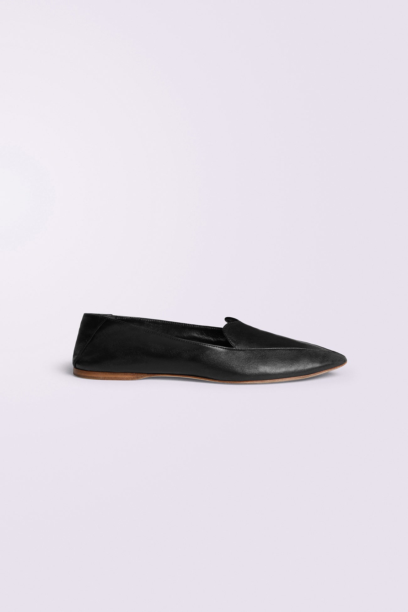 Men's Heart Leather Loafers Black