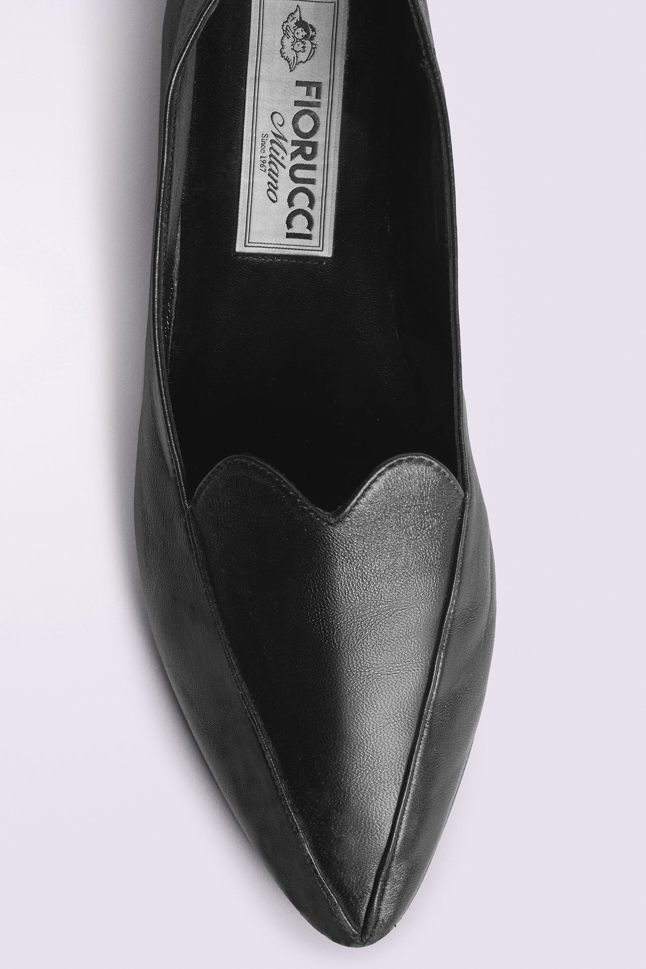 Men's Heart Leather Loafers Black