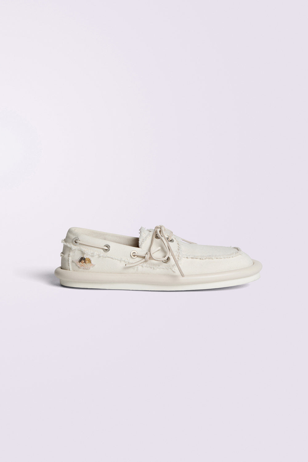 Men's Angels Patch Boat Shoes White