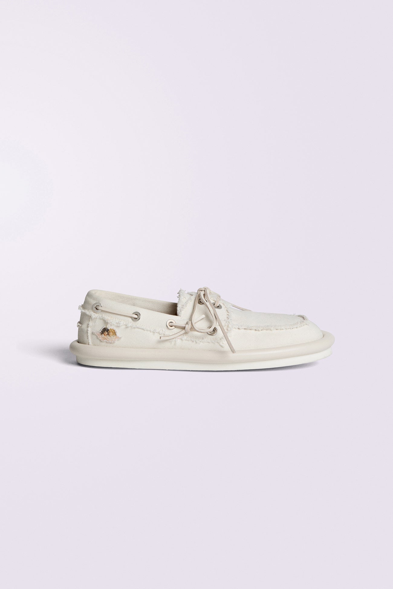 Men's Angels Patch Boat Shoes White
