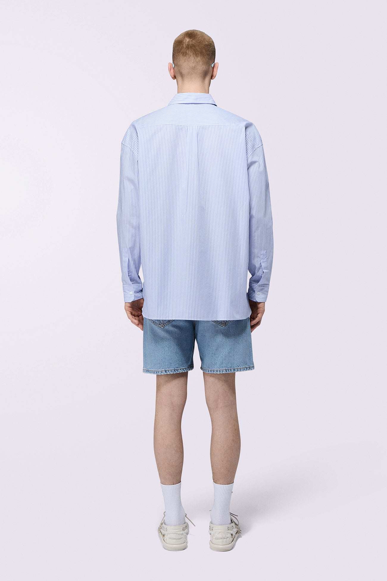 Logo Stripe Shirt Blue