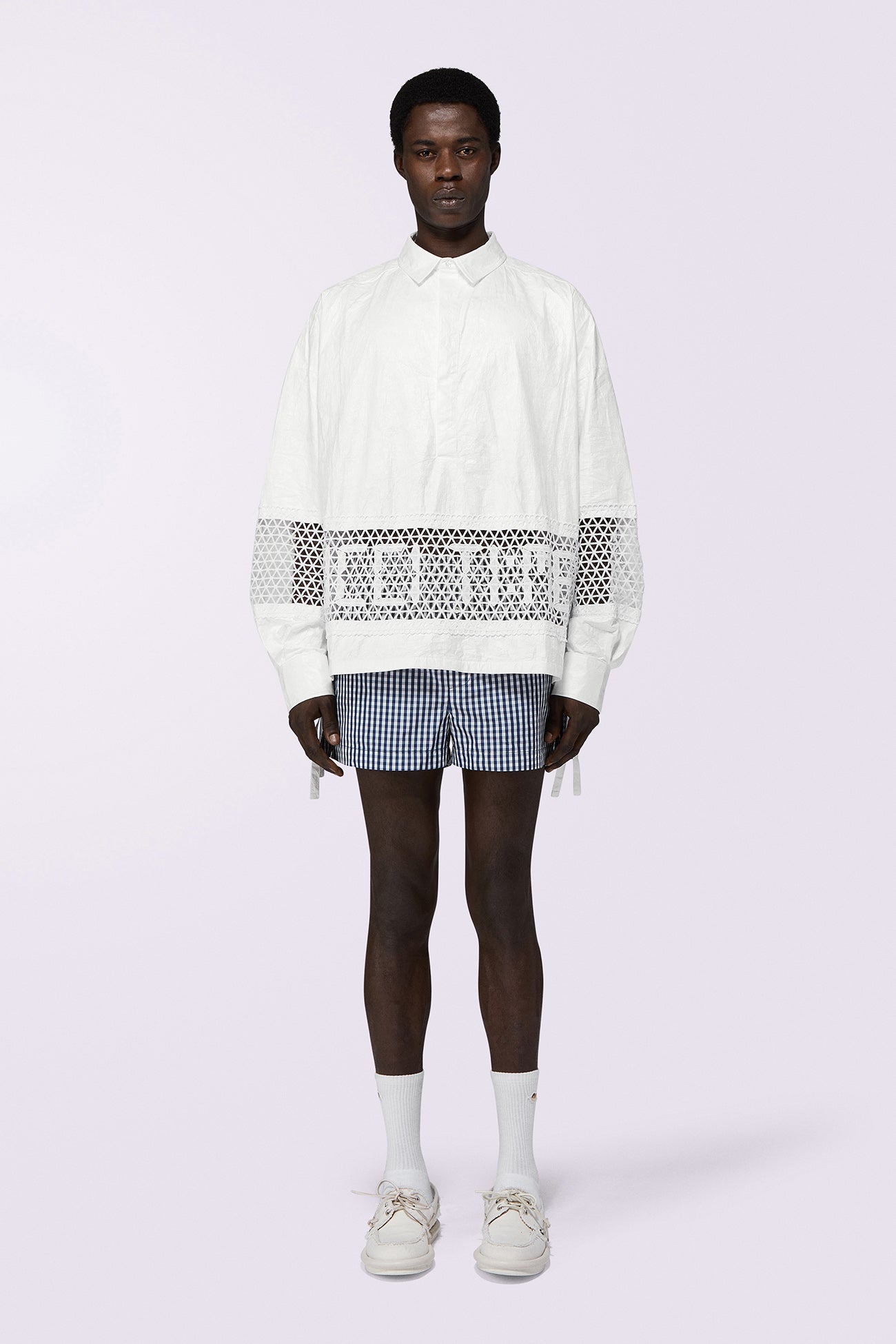 Logo Lace Shirt White