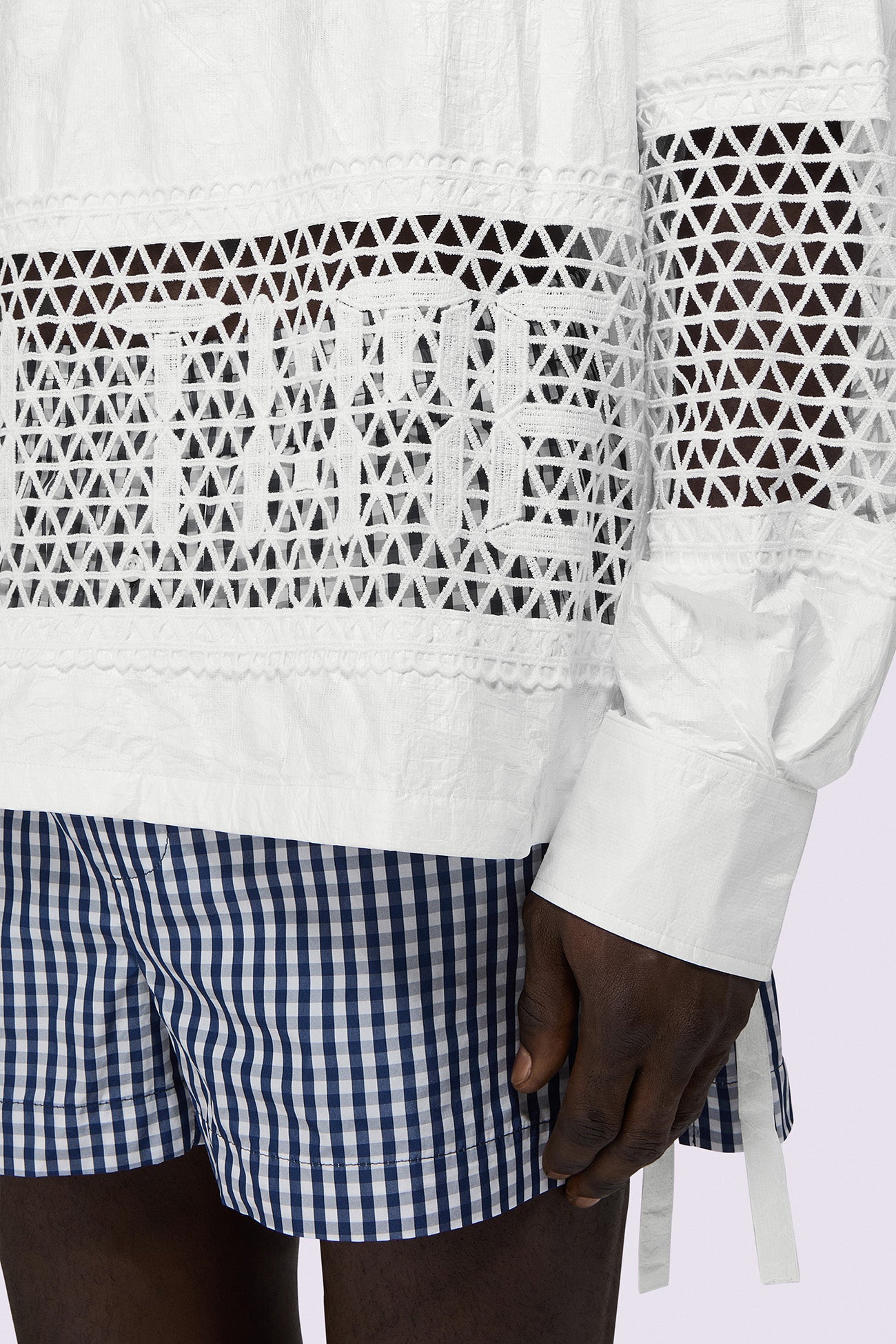 Logo Lace Shirt White