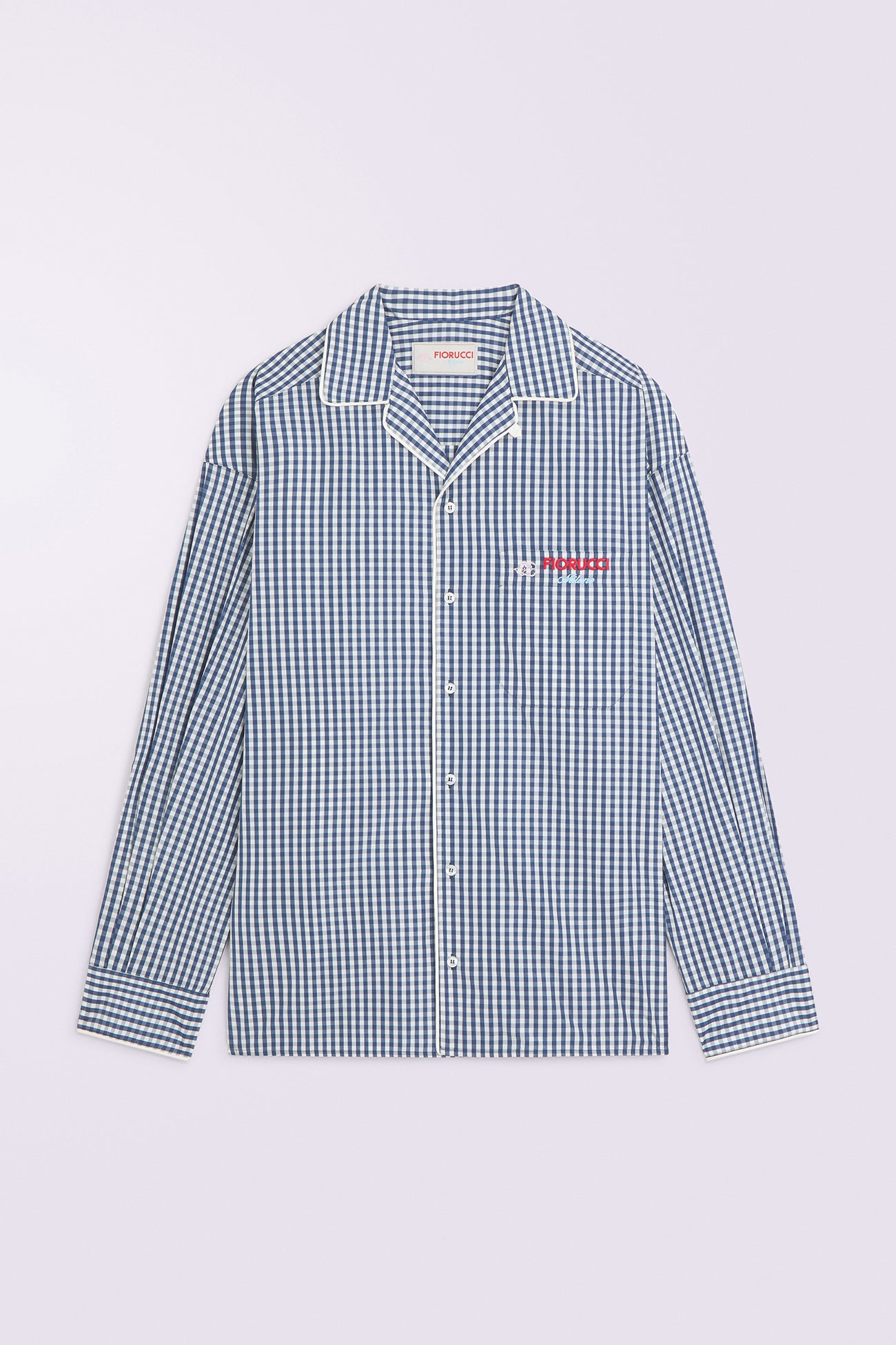 Gingham Logo Shirt Blue