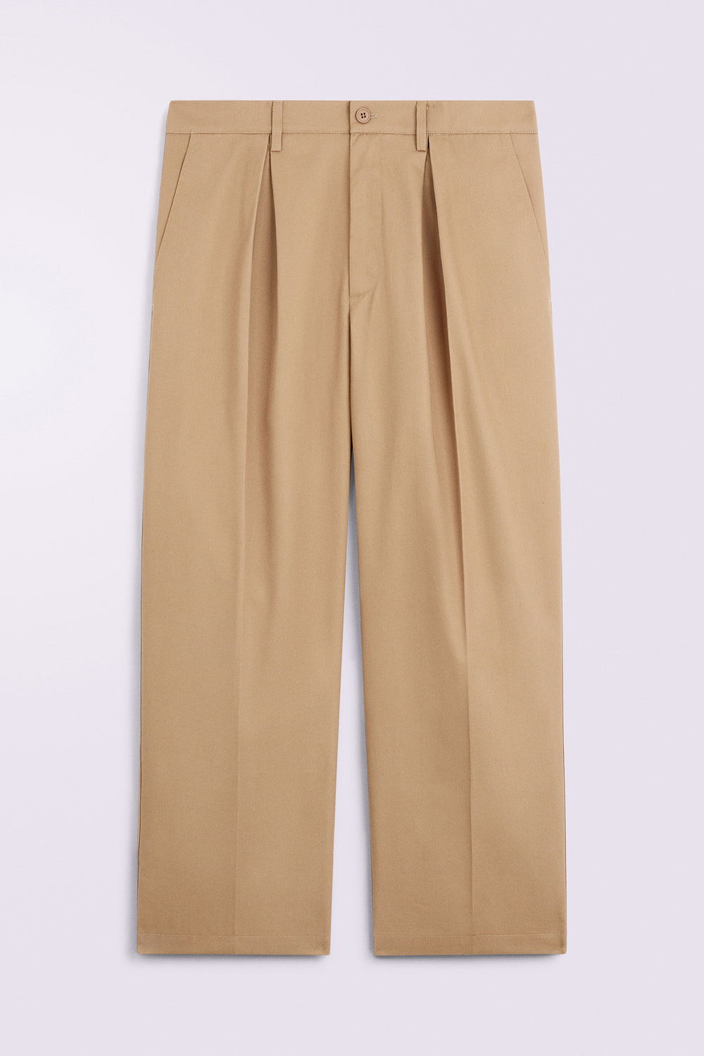 Embroidered Chino Trousers Beige