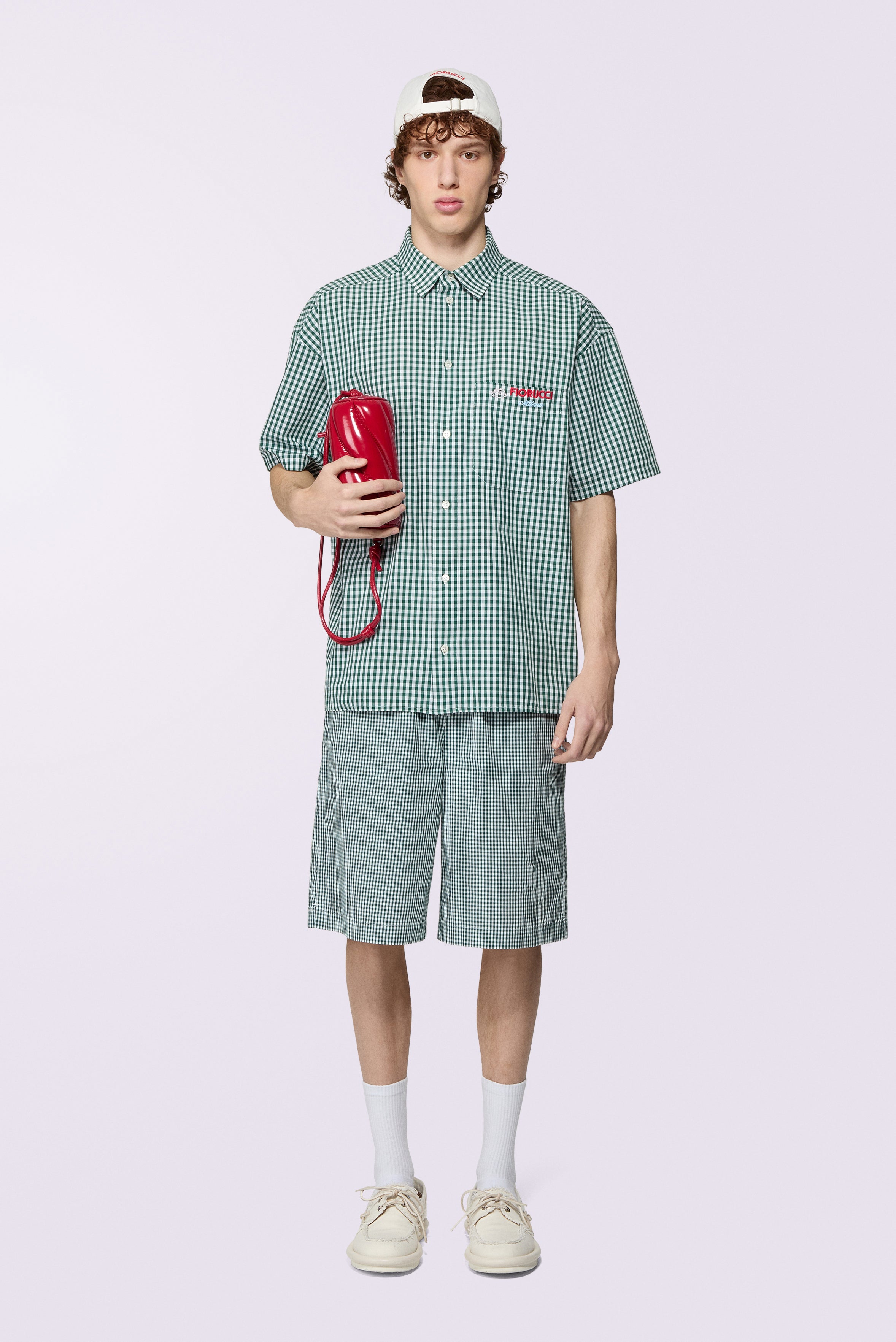 Gingham Logo Shorts Green