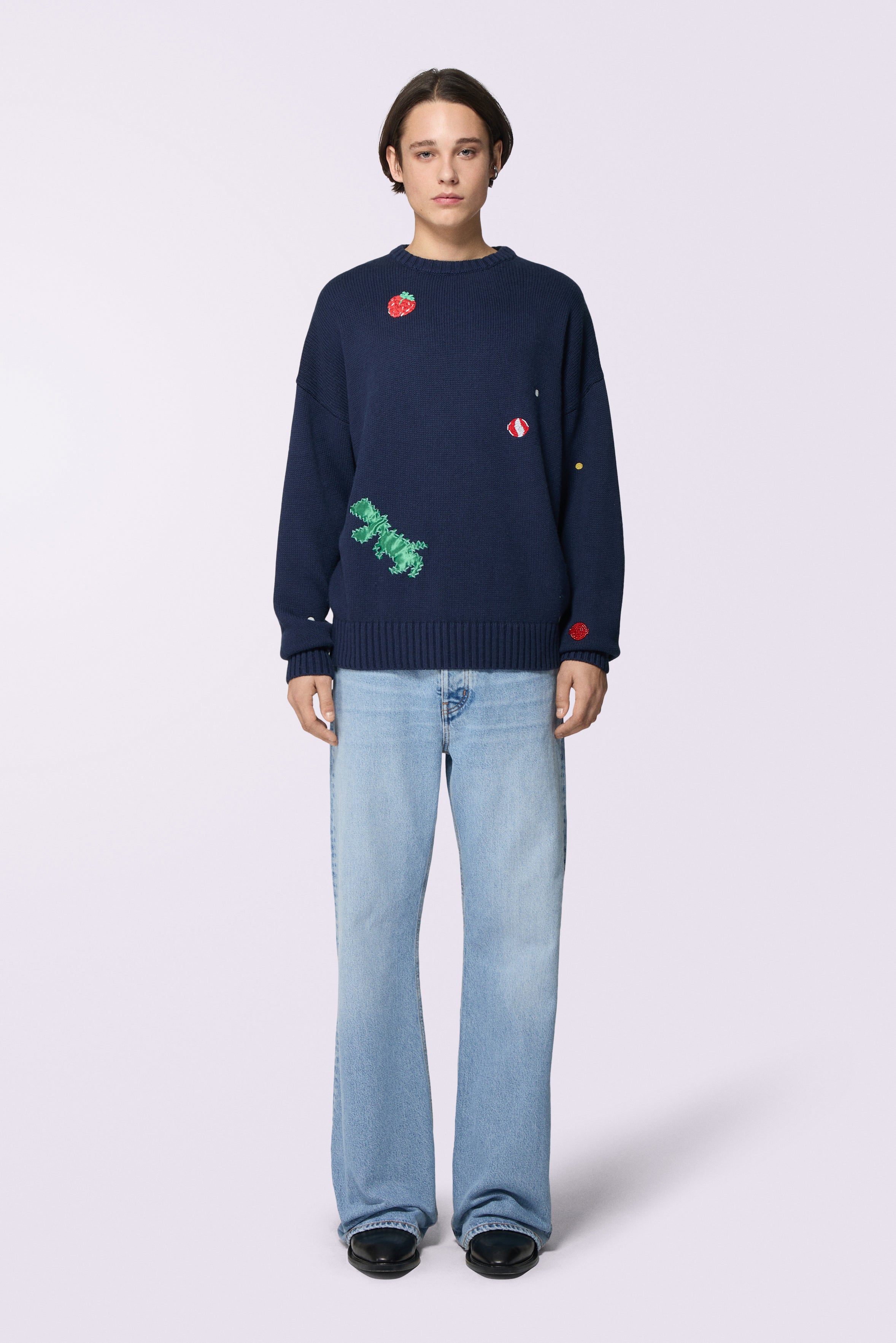 Jeans a Gamba Larga Azzurri