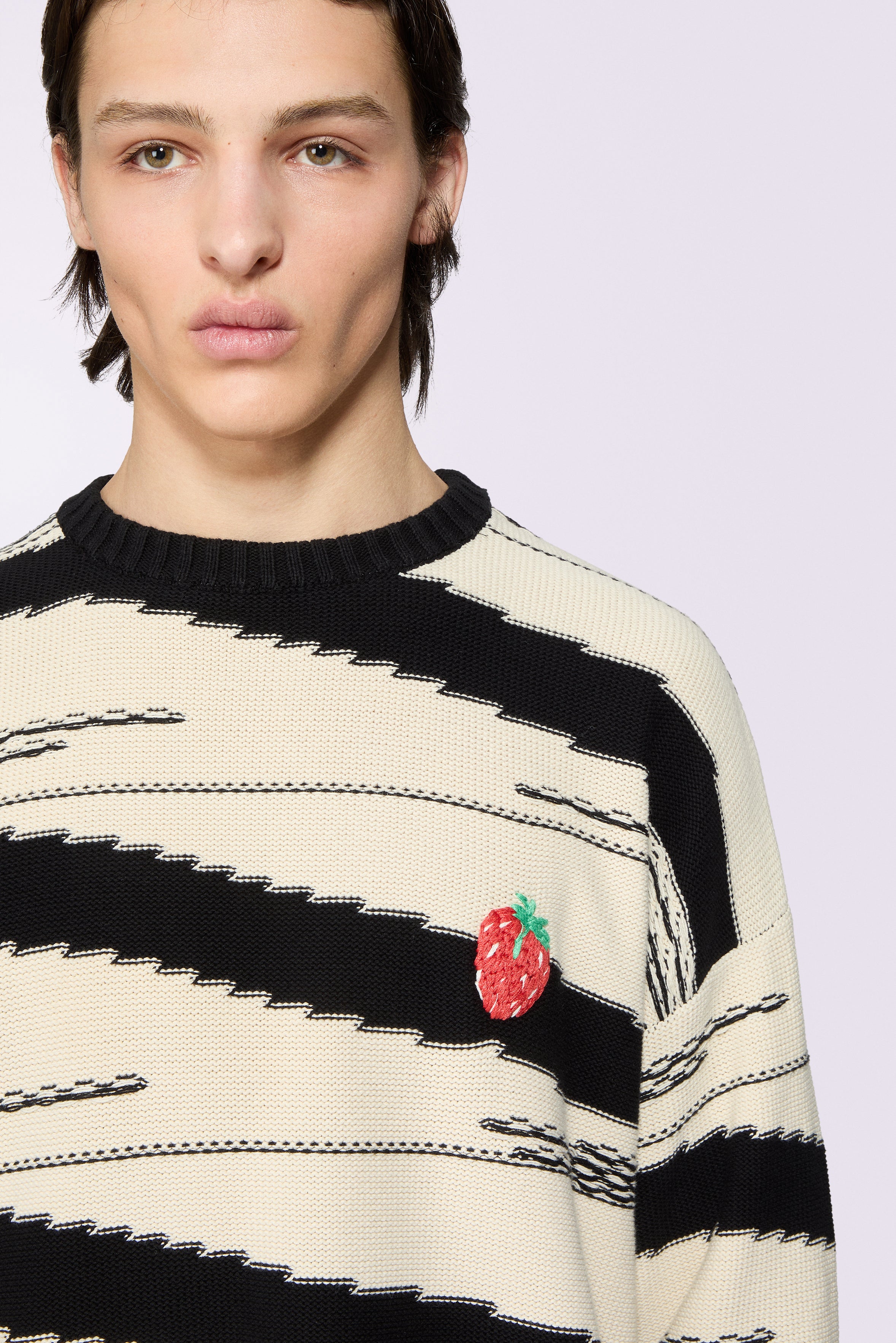 Raspberry Stripe Knit Jumper Multi