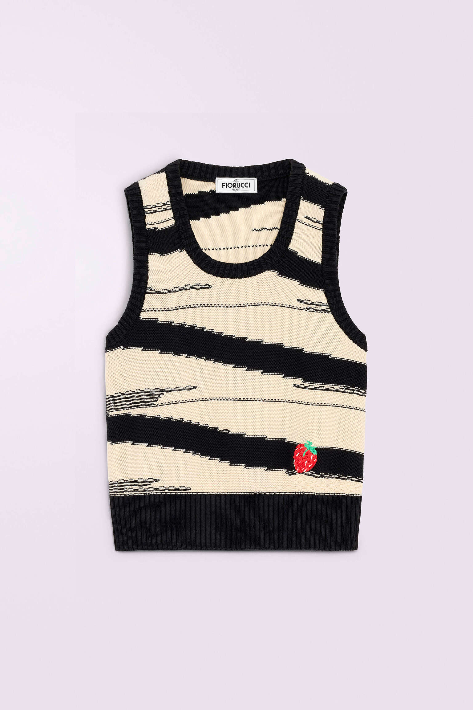 Raspberry Stripe Knit Vest Multi