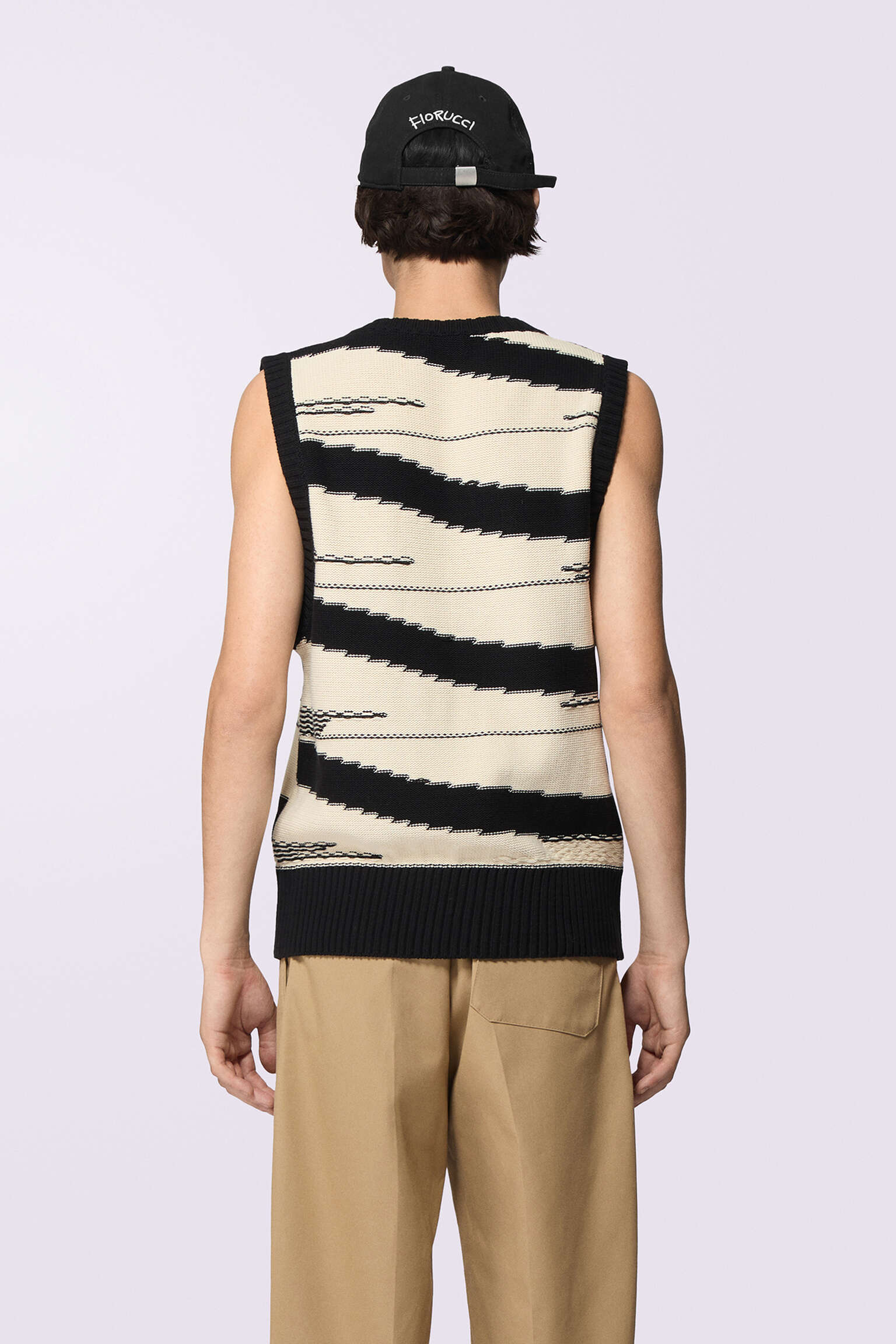 Raspberry Stripe Knit Vest Multi