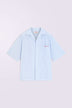 Logo Stripe Bowling Shirt Blue