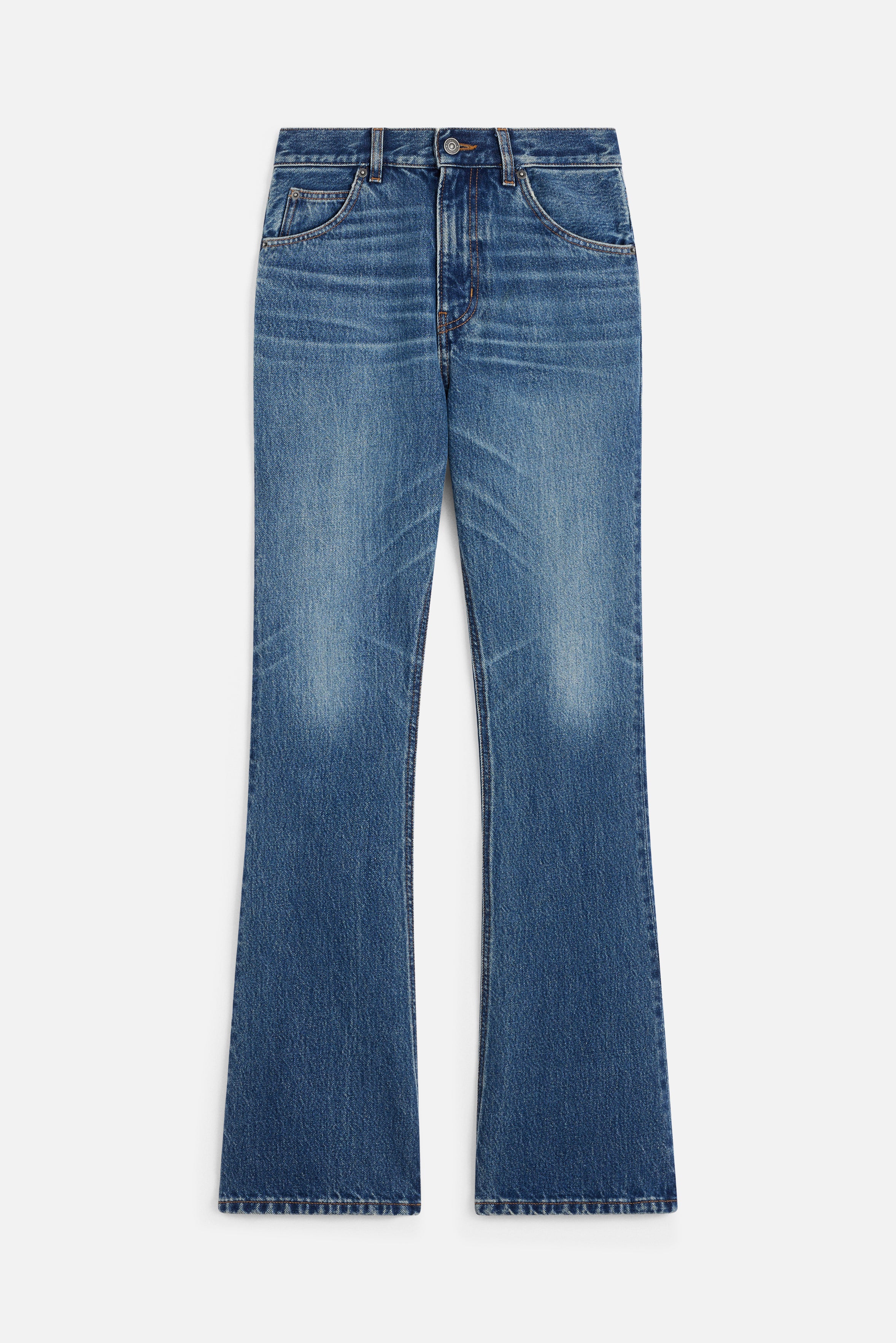 Low Rise Flare Jeans Mid Blue