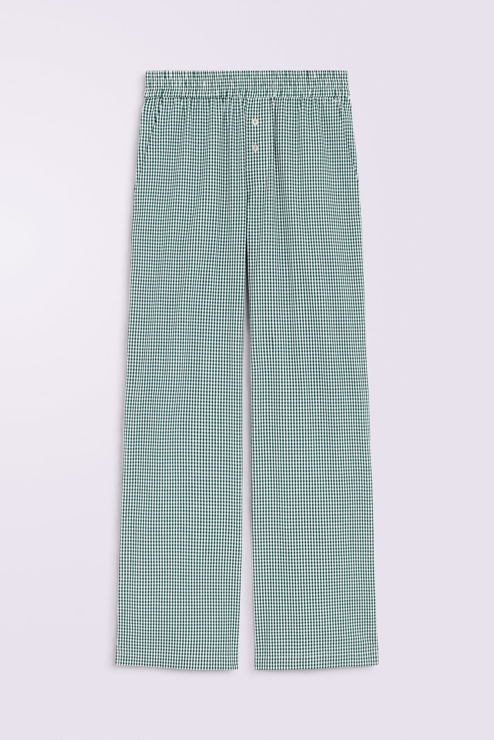 Gingham Logo Trousers Green