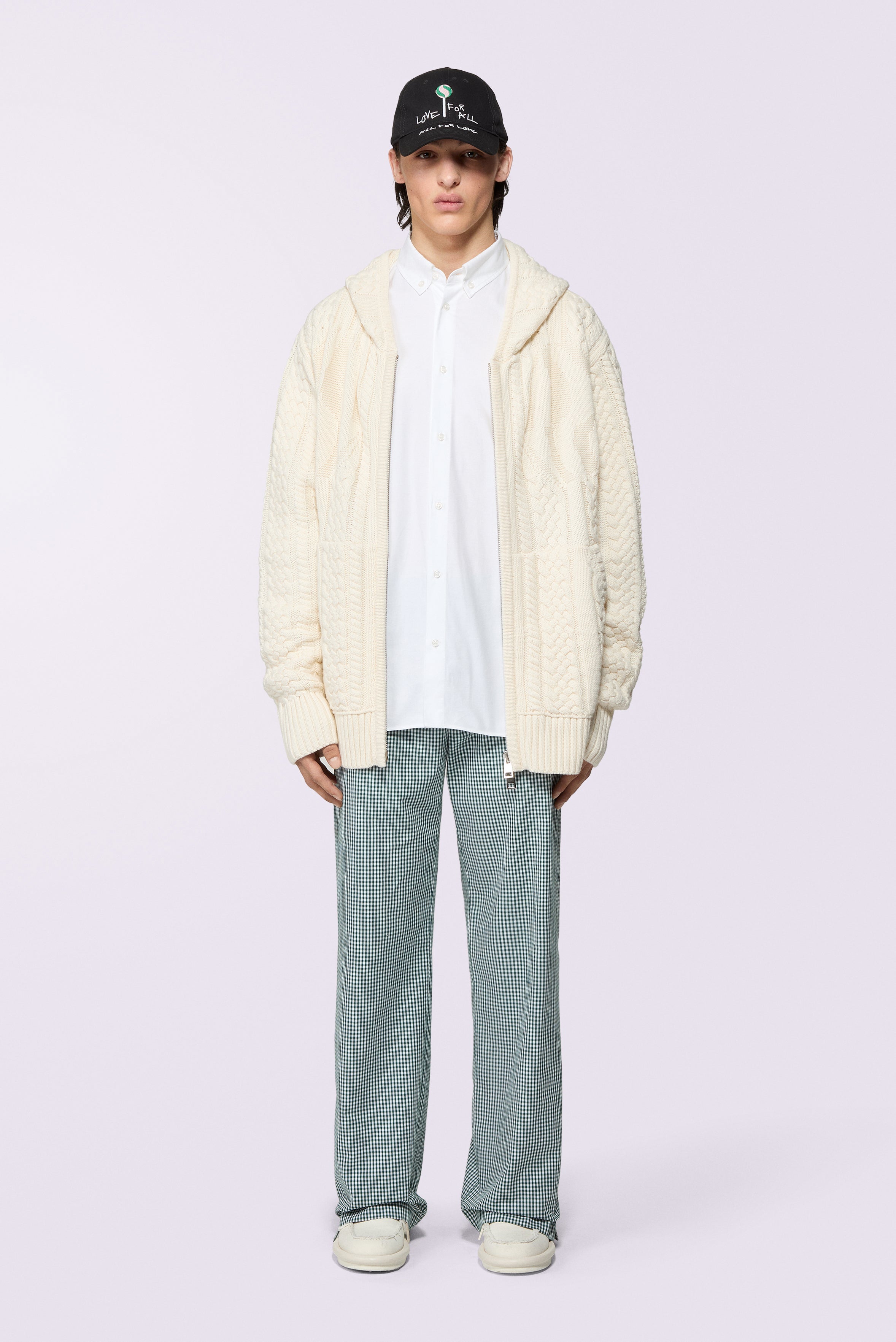 Gingham Logo Trousers Green