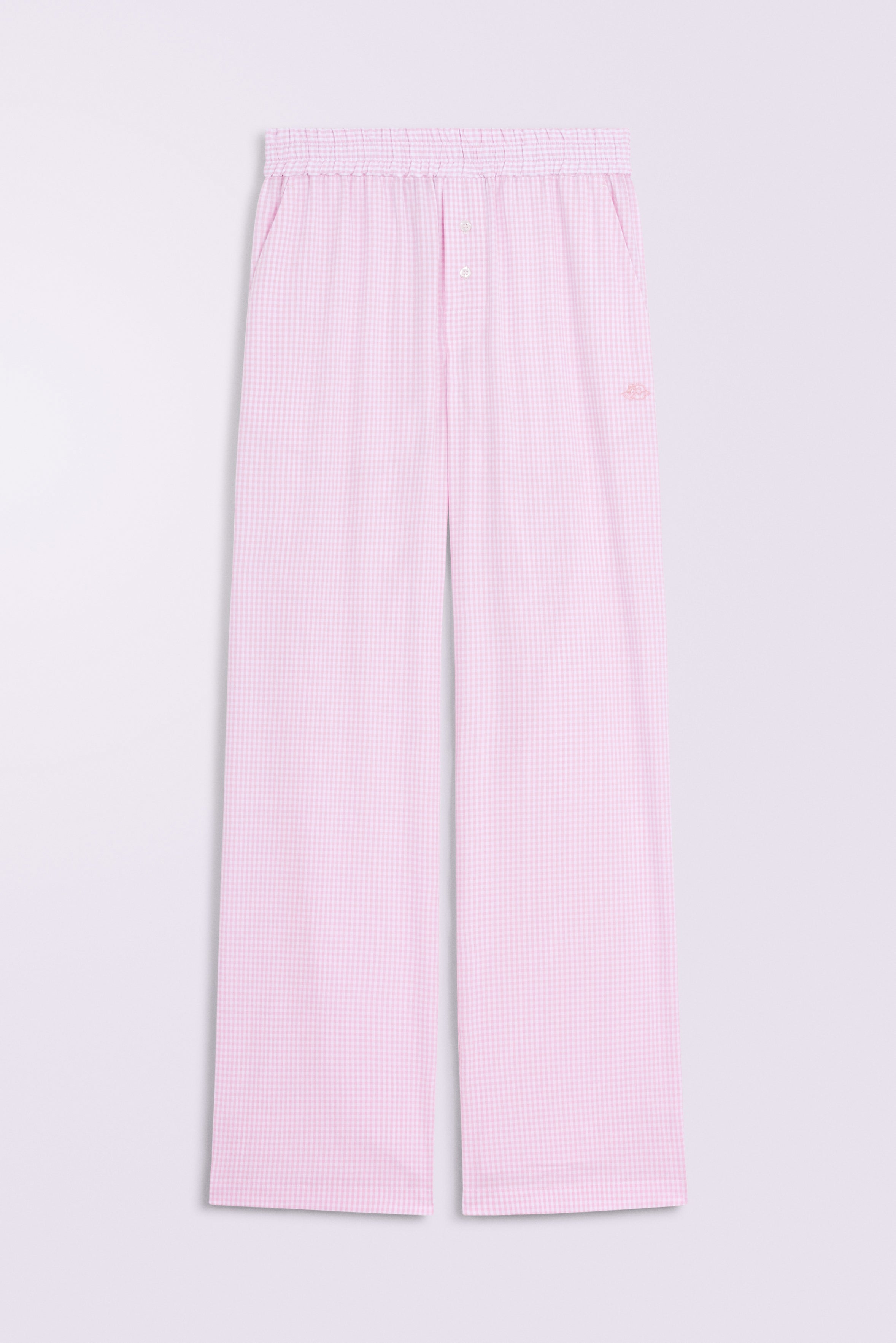 Gingham Logo Trousers Pink