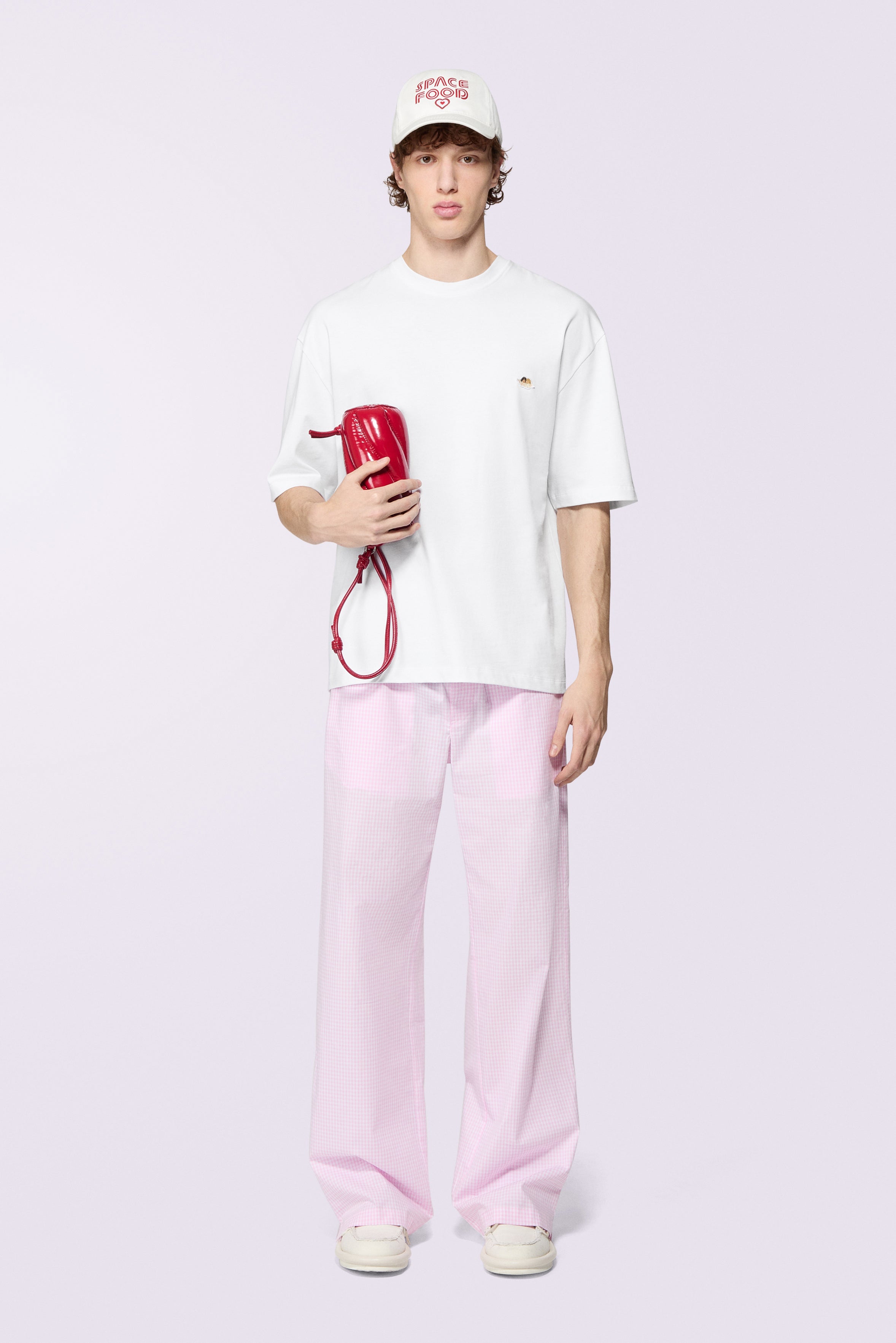 Gingham Logo Trousers Pink