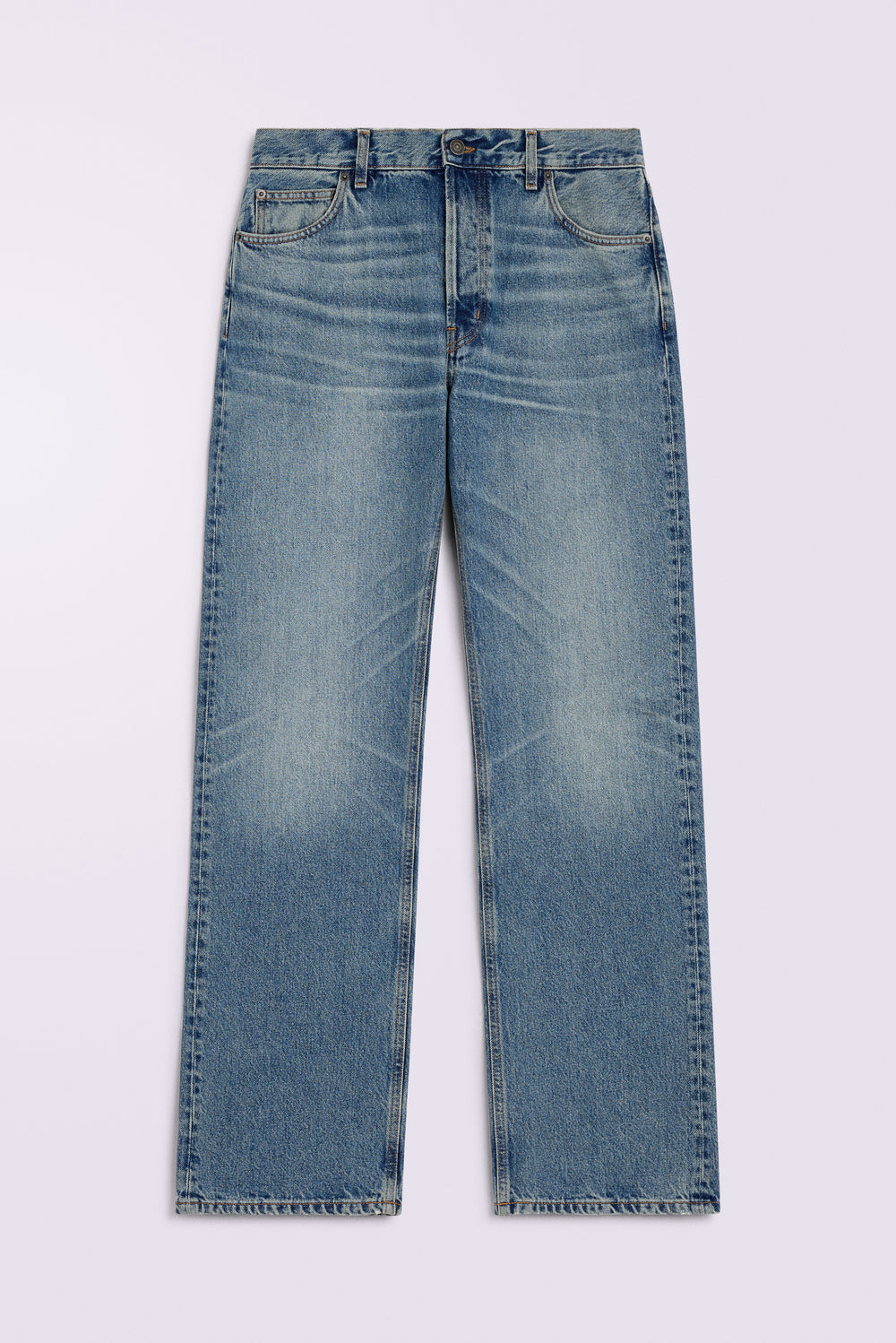 Heart Graphic Straight Fit Jeans Mid Blue