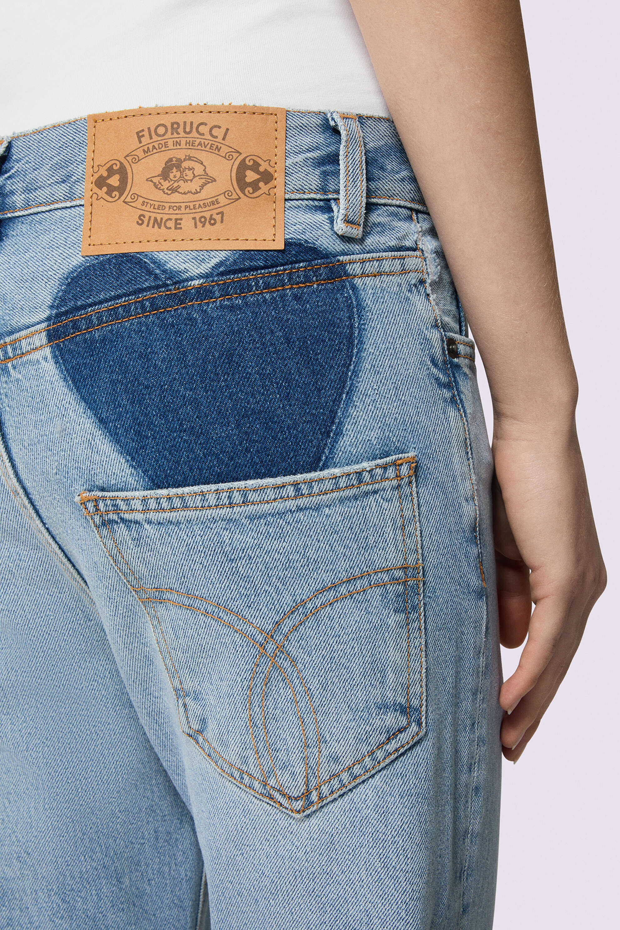 Heart Flare Jeans Light Blue