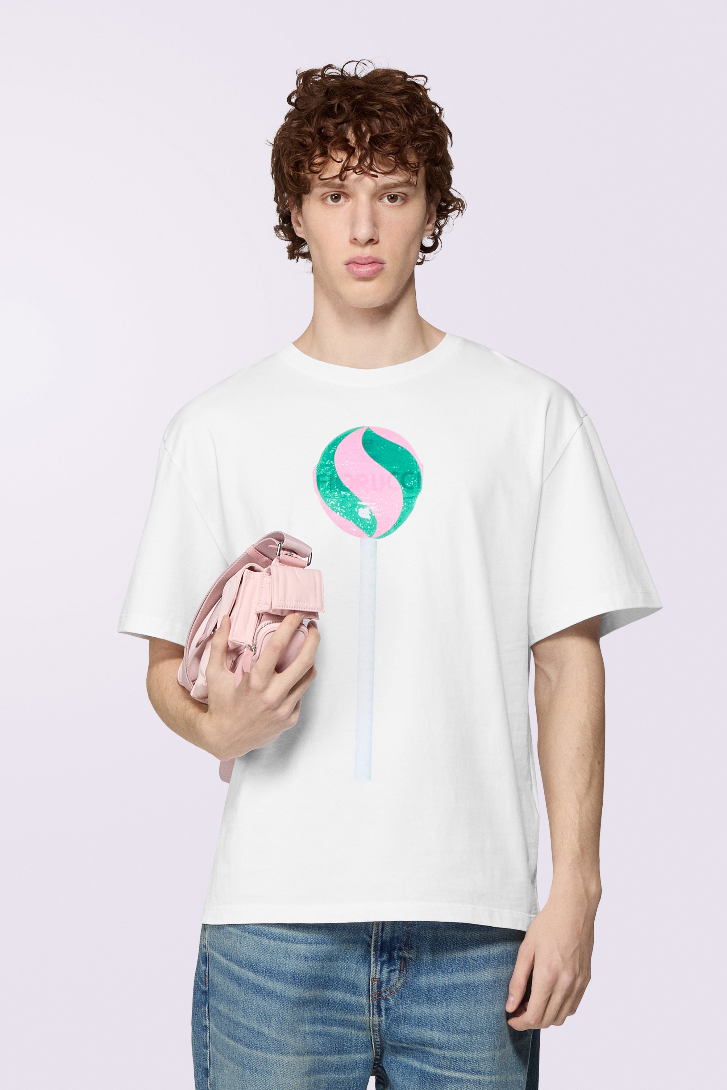 T-shirt Grafica Lollipop Bianca