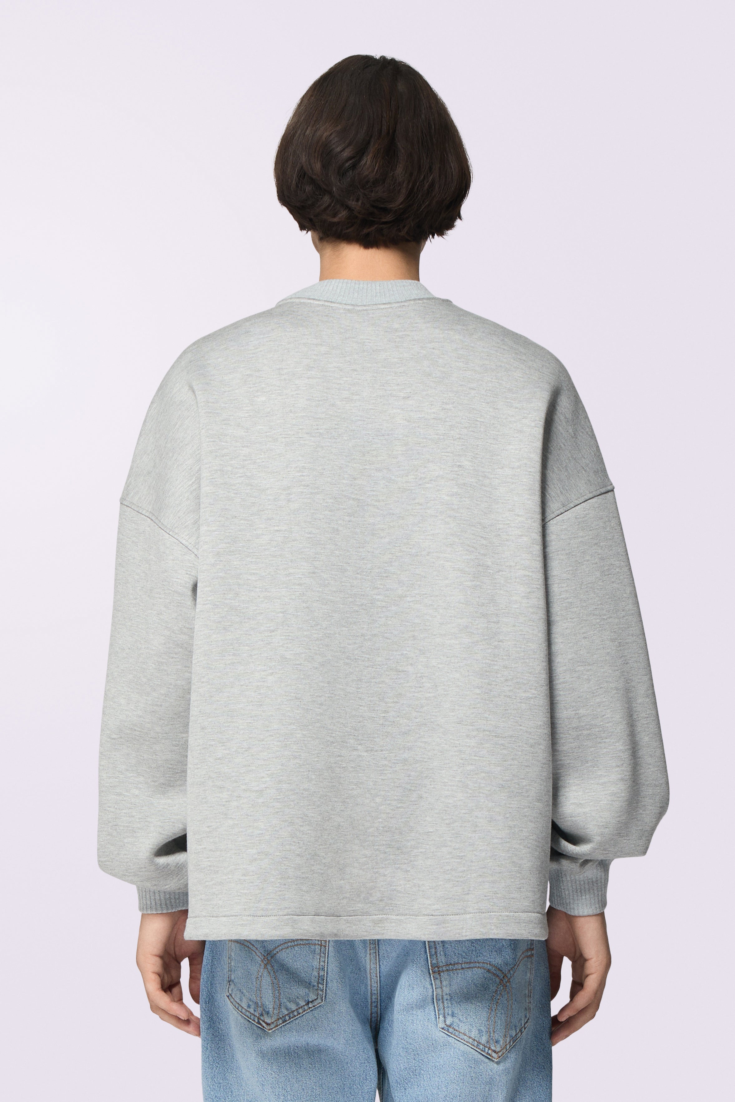 Felpa in Neoprene Ricamata Grigia