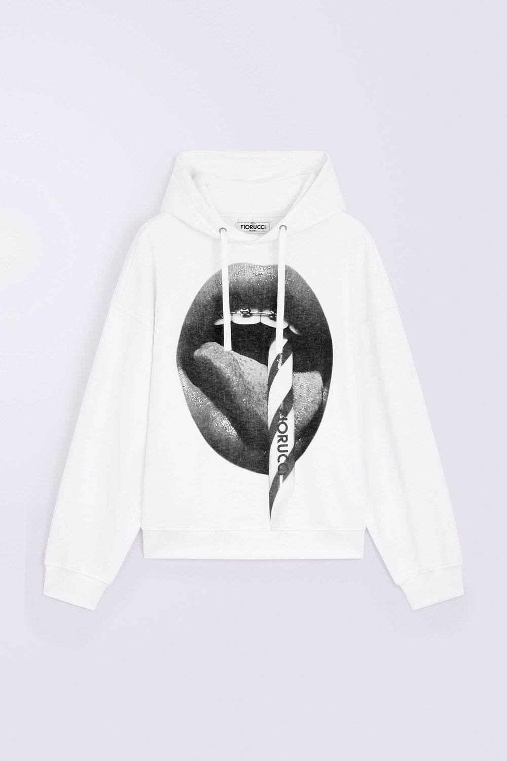 Mouth Graphic Hoodie White
