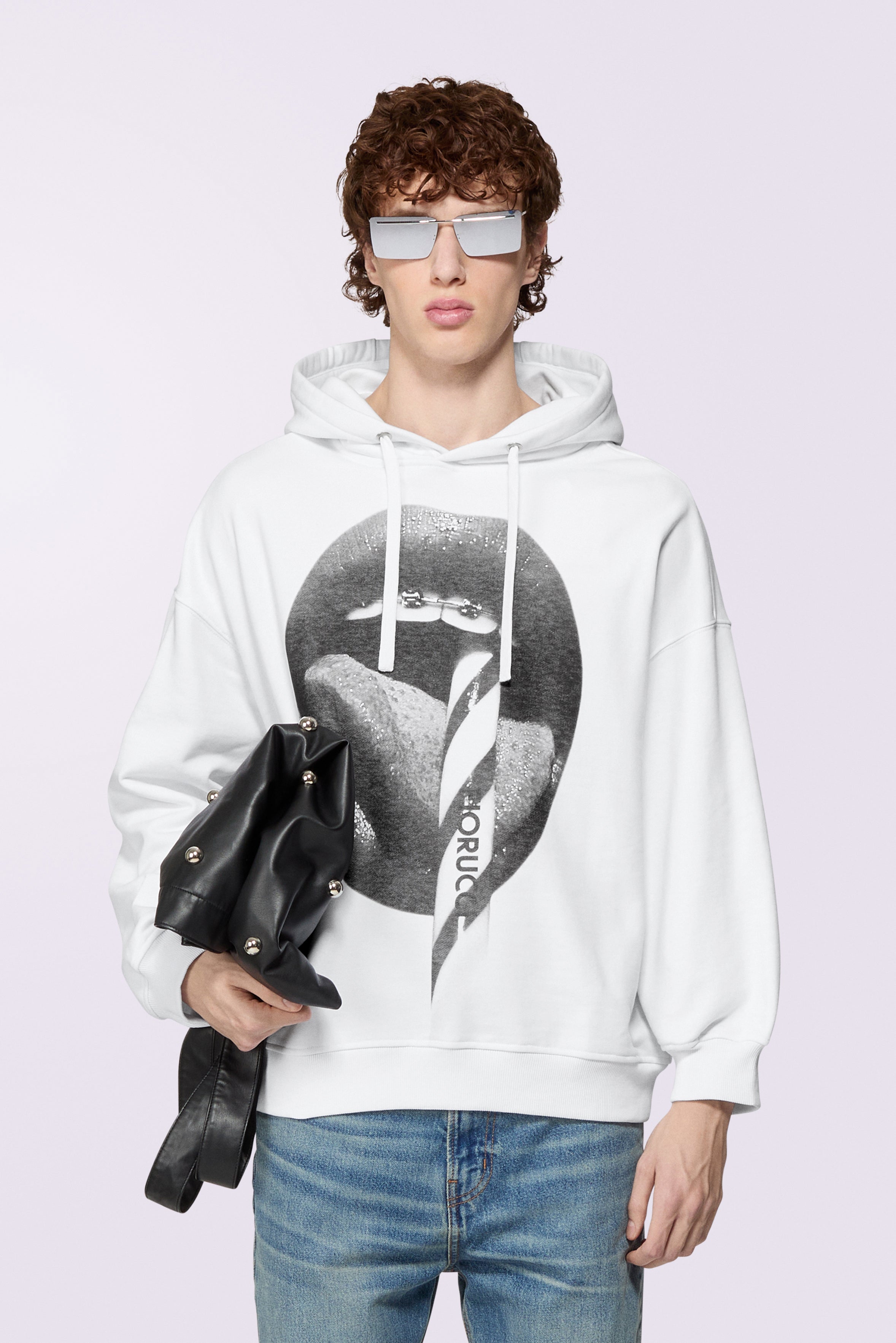 Mouth Graphic Hoodie White