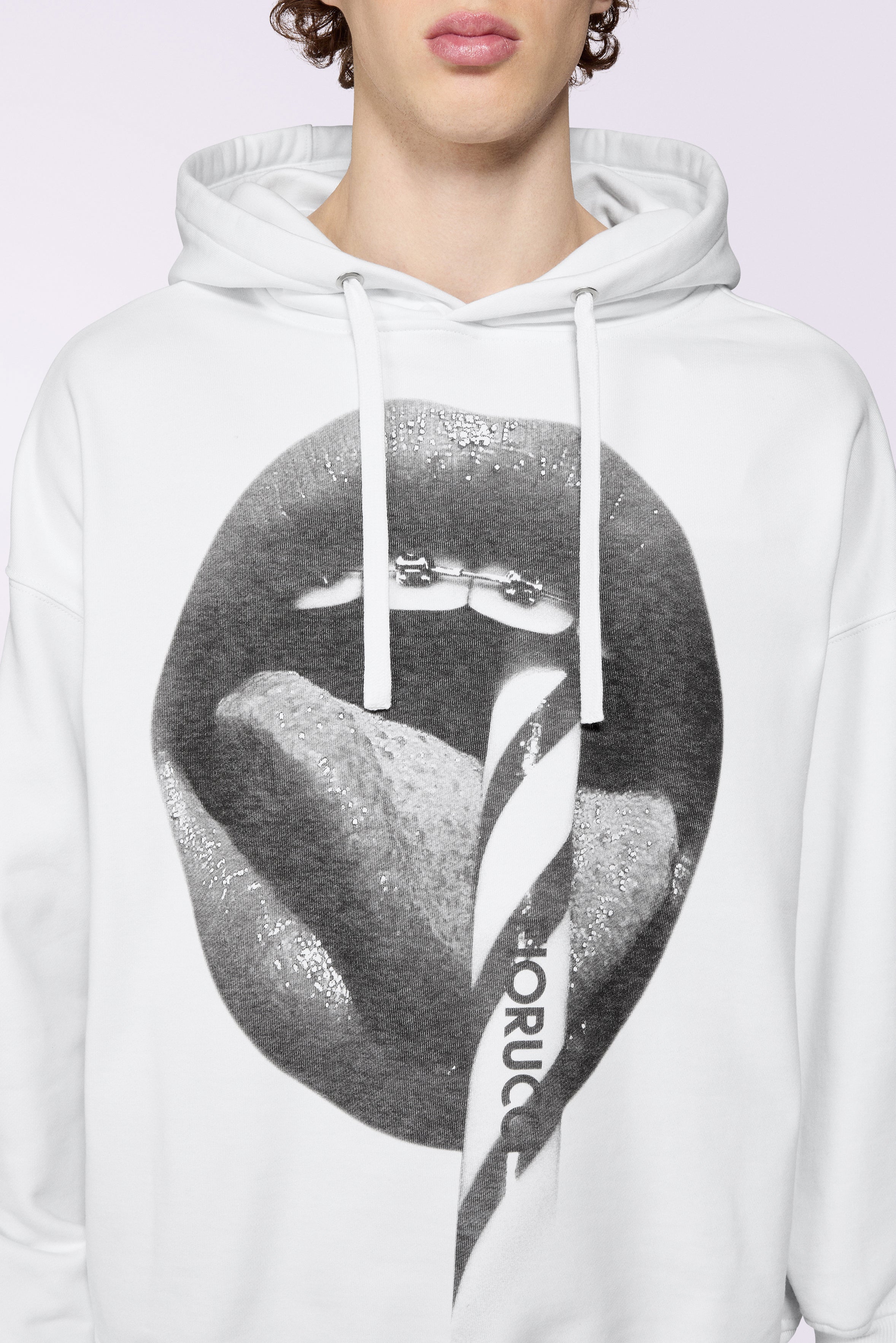 Mouth Graphic Hoodie White