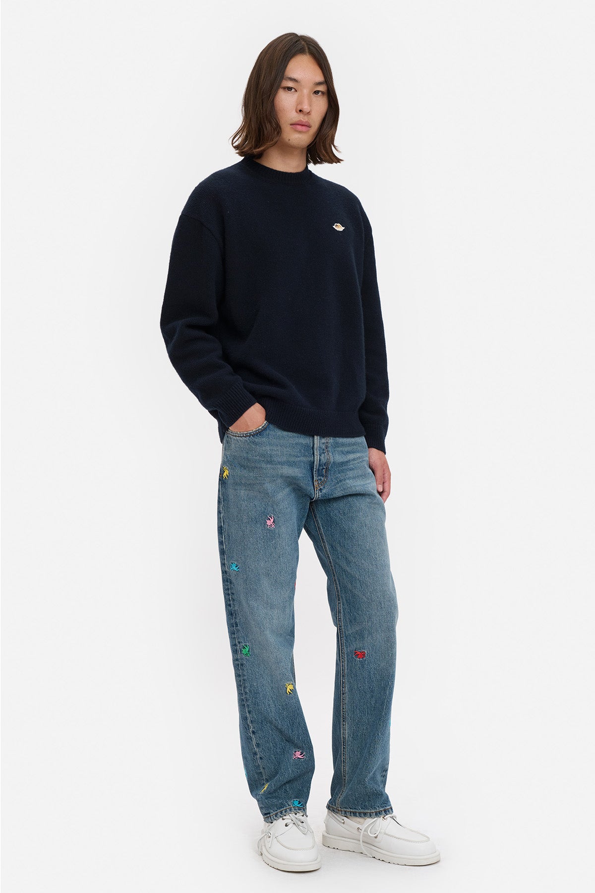 Jeans Dritti Ricami Cupido