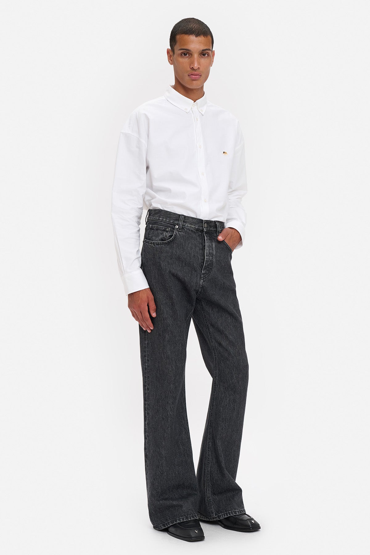 Salt and Pepper Wide Leg Jeans