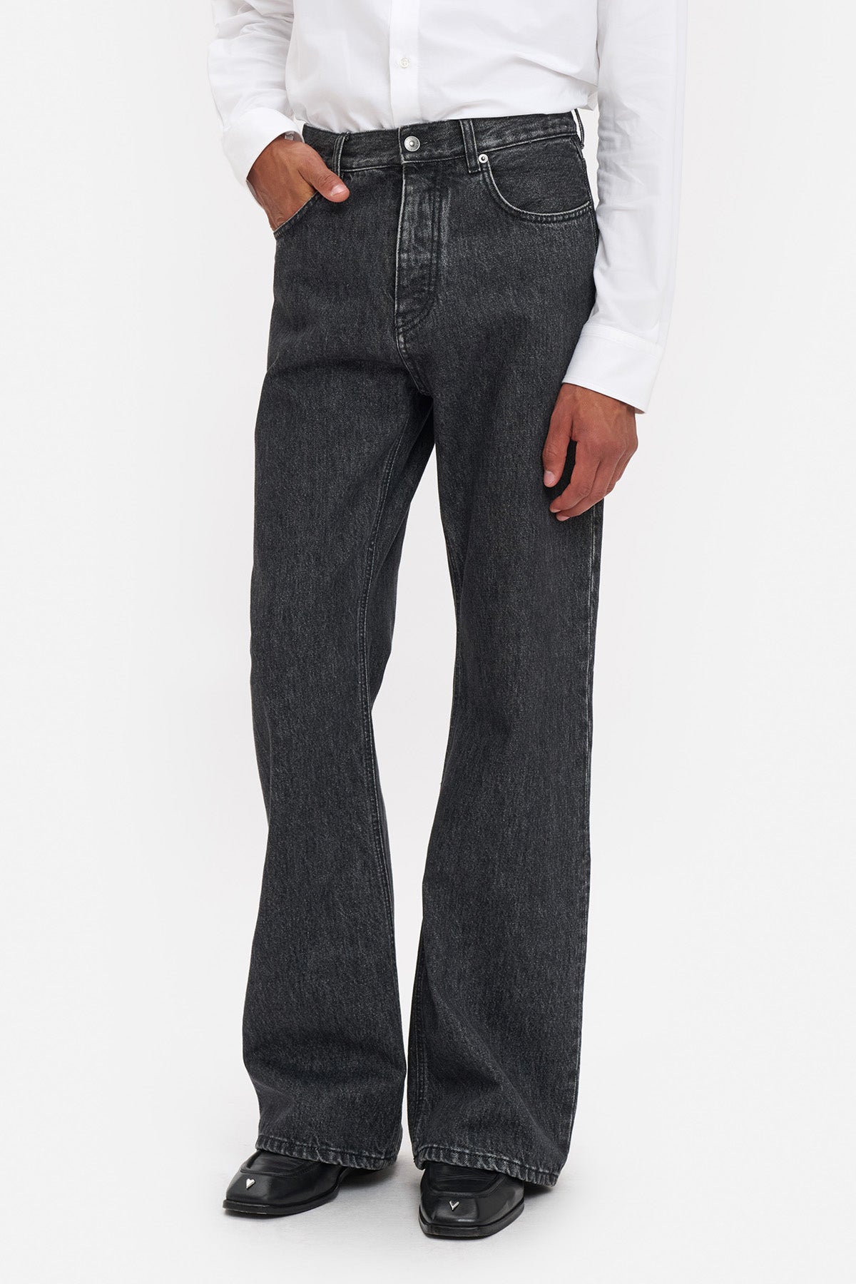 Salt and Pepper Wide Leg Jeans