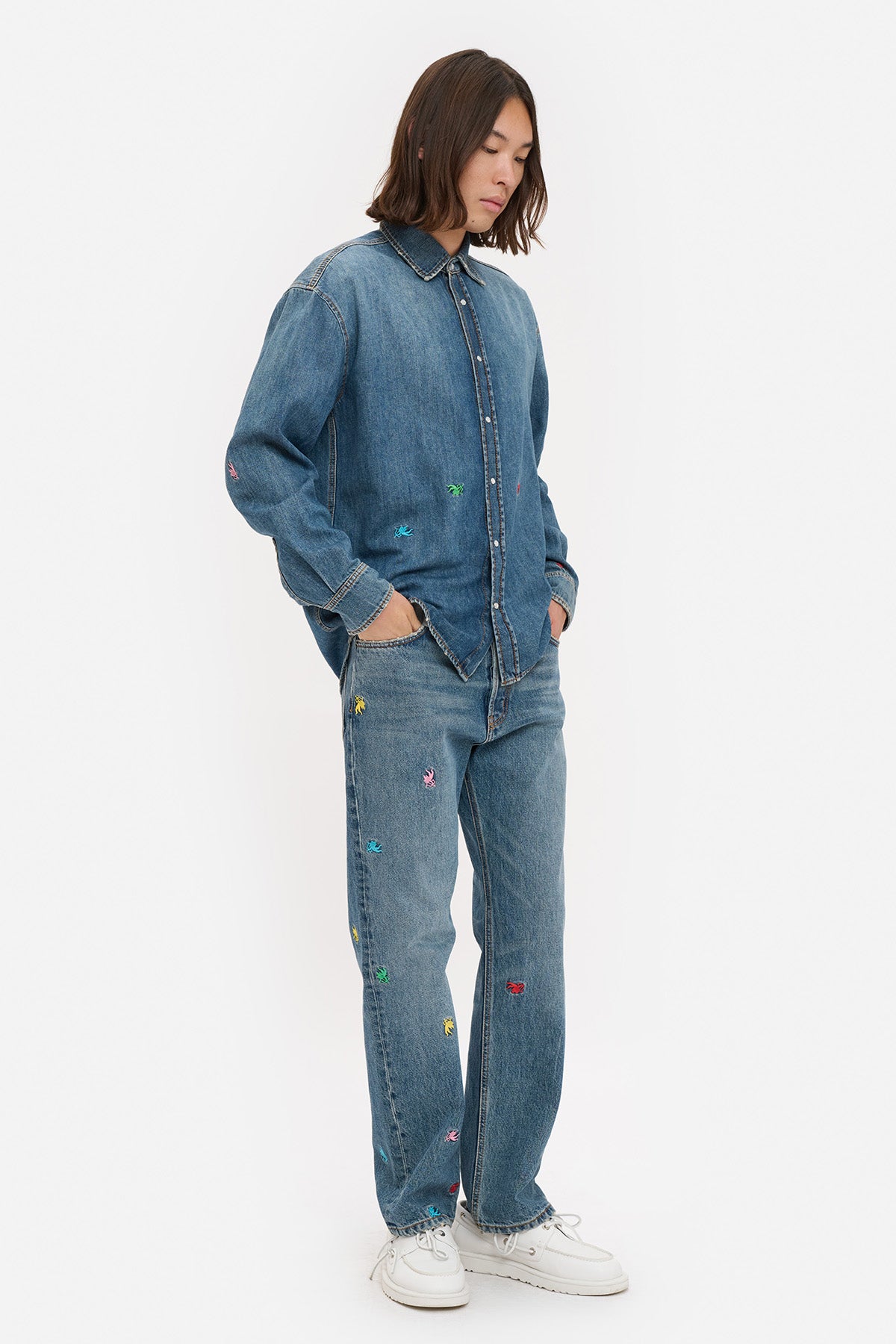 Camicia Denim Ricami Cupido